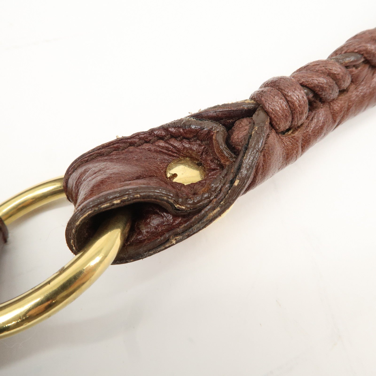 BALENCIAGA Leather Shoulder Bag Brown 497717 Used