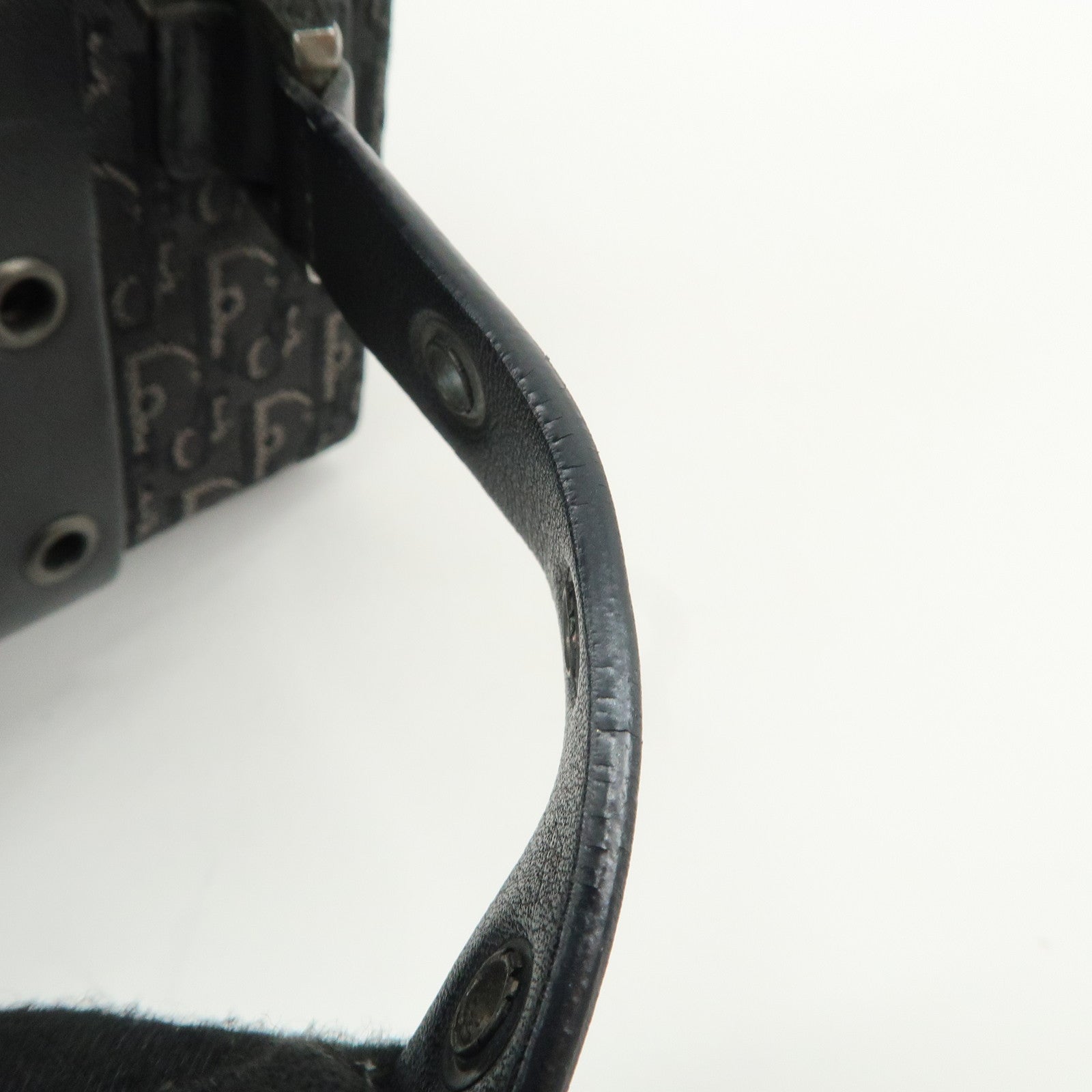 Christian Dior Street Chic Trotter Canvas Leather Vanity Bag Black Used