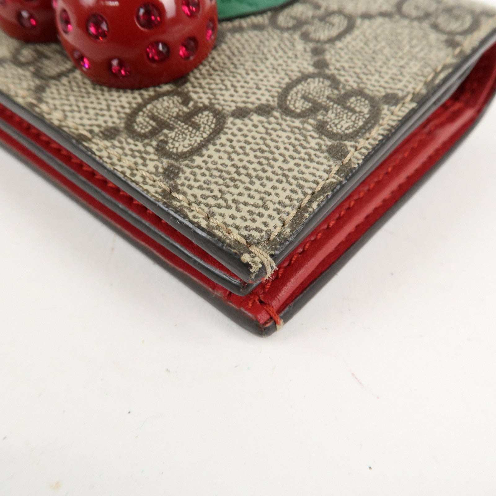 GUCCI Interlocking GG Supreme Plastic Card Case Coin Case Cherry Used
