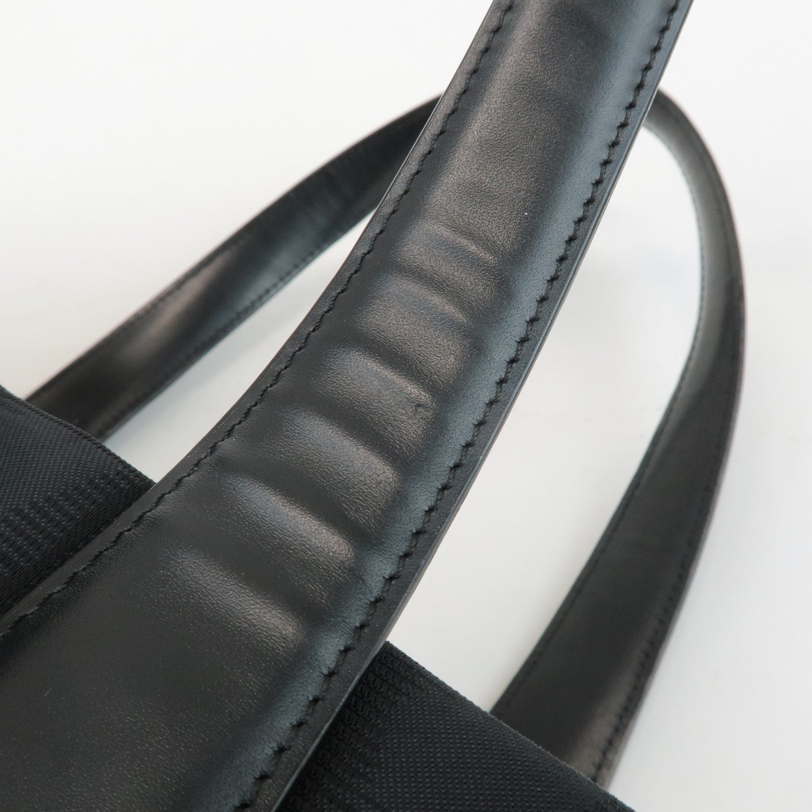 CHANEL New Travel Line Nylon Jacquard Leather Tote Bag A15991 Used