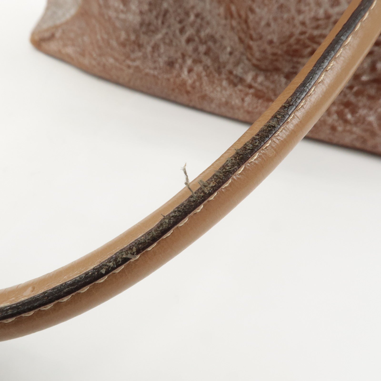 FENDI Ethnico Leather Tote Bag Shoulder Bag Beige 8BN162 Used