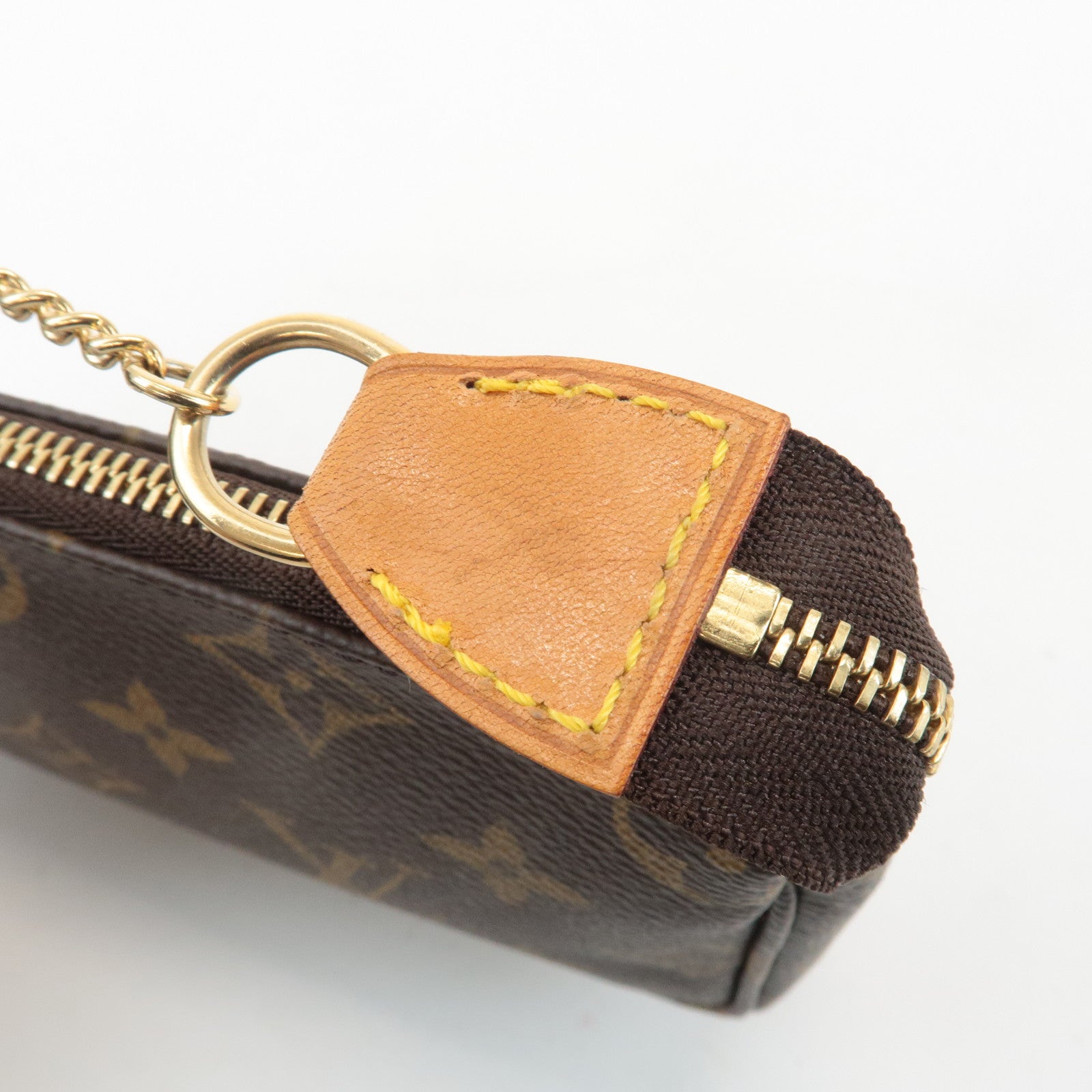 Louis Vuitton Bucket PM Pouch Hand Bag Brown Gold Hardware Used