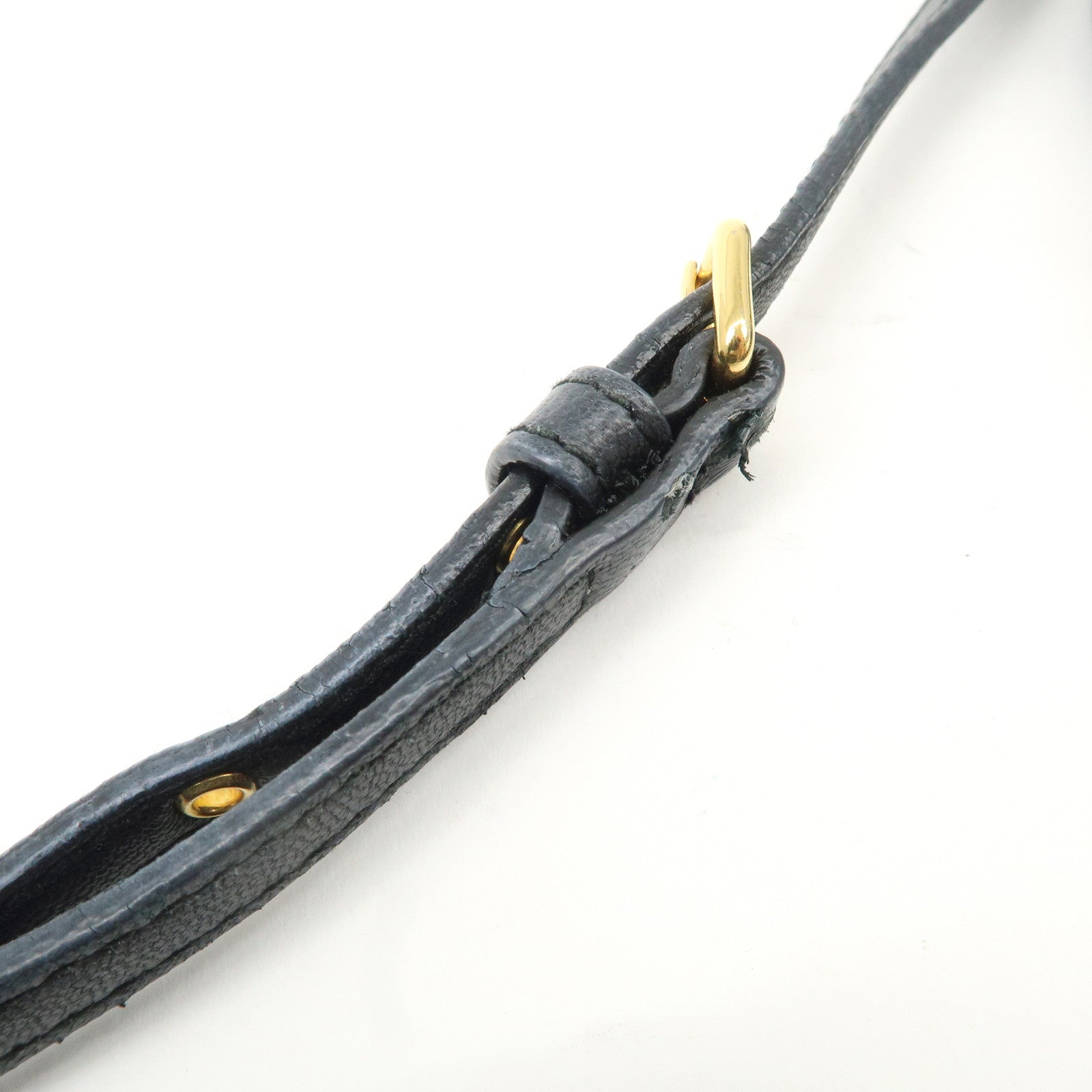 MIU MIU Matelasse Leather Shoulder Bag Black Used