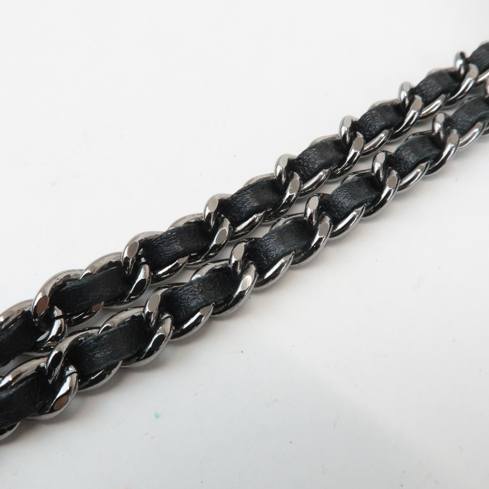 CHANEL Mademoiselle Lamb Skin Chain Shoulder Bag Hand Bag Black Used