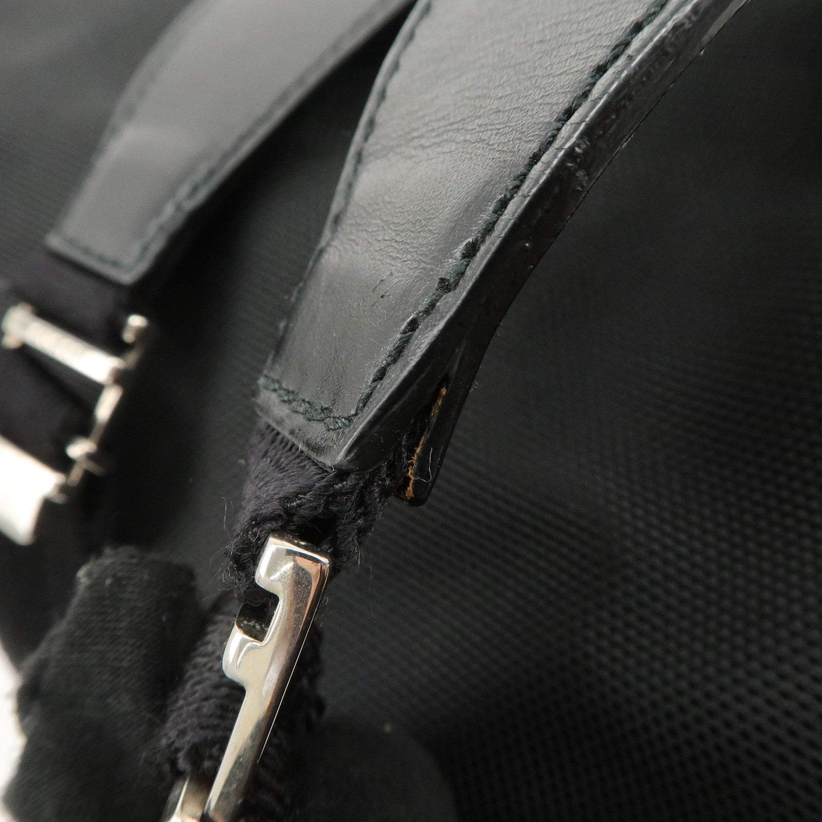 GUCCI Sherry Canvas Leather Ruck Sack Back Pack Black 337075 Used