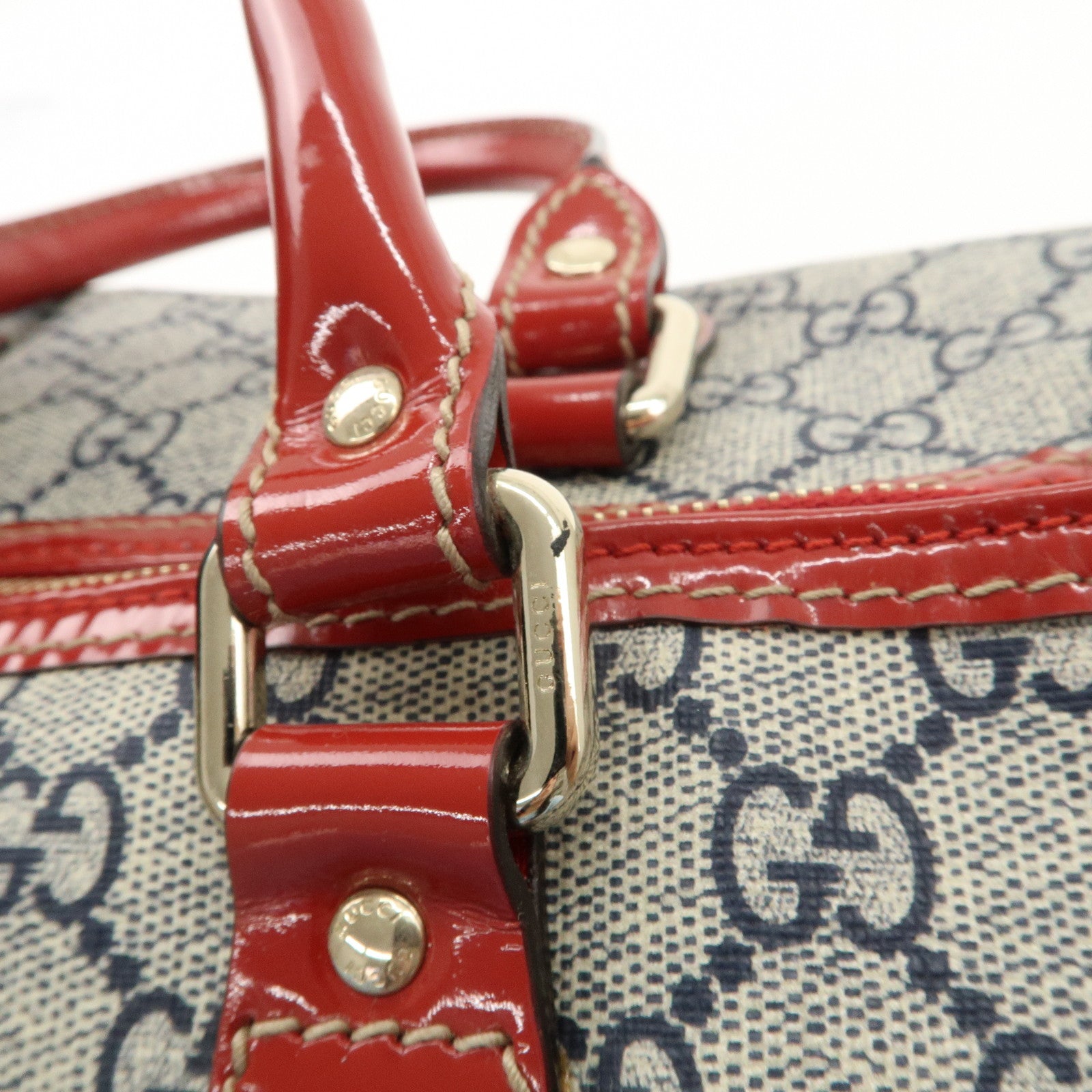 GUCCI JOY Line GG Supreme Patent Leather Boston Bag 189895 Used