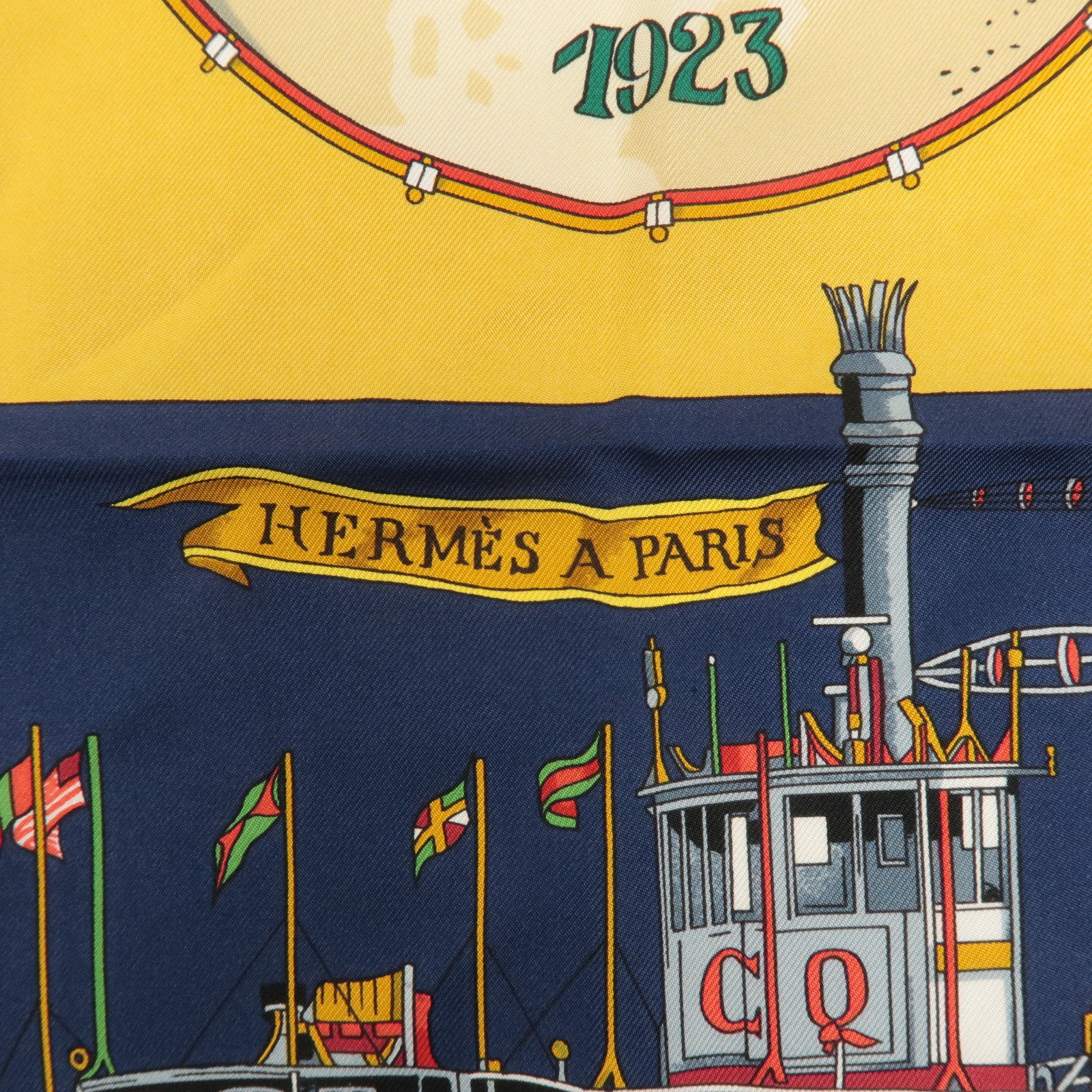 HERMES Carre 90 Silk 100% The Original New Orleans Creole Jazz Used