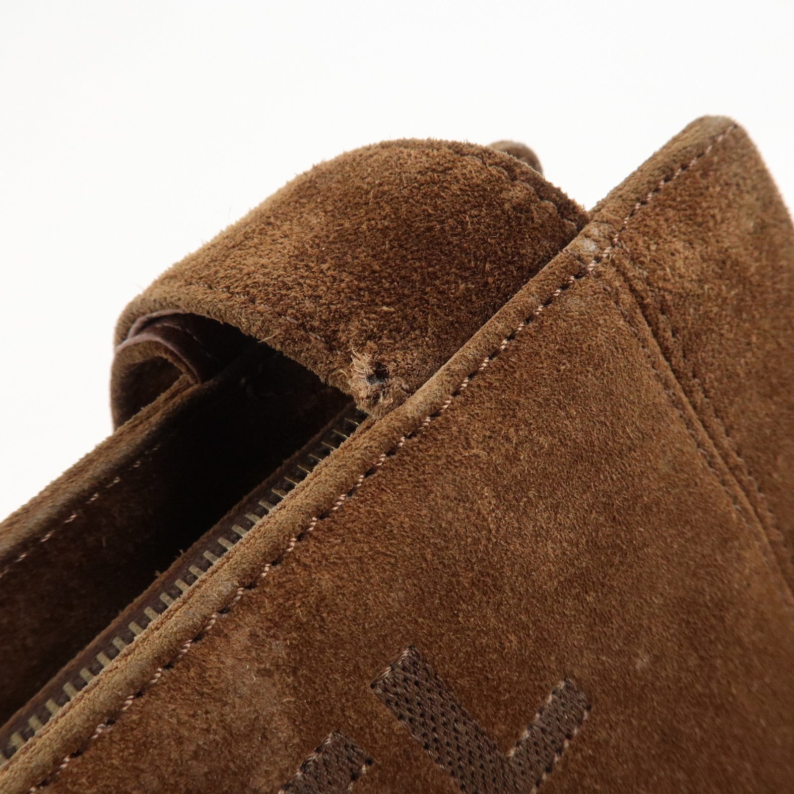 CHANEL Suede Tote Bag Shoulder Bag Hand Bag Brown Used