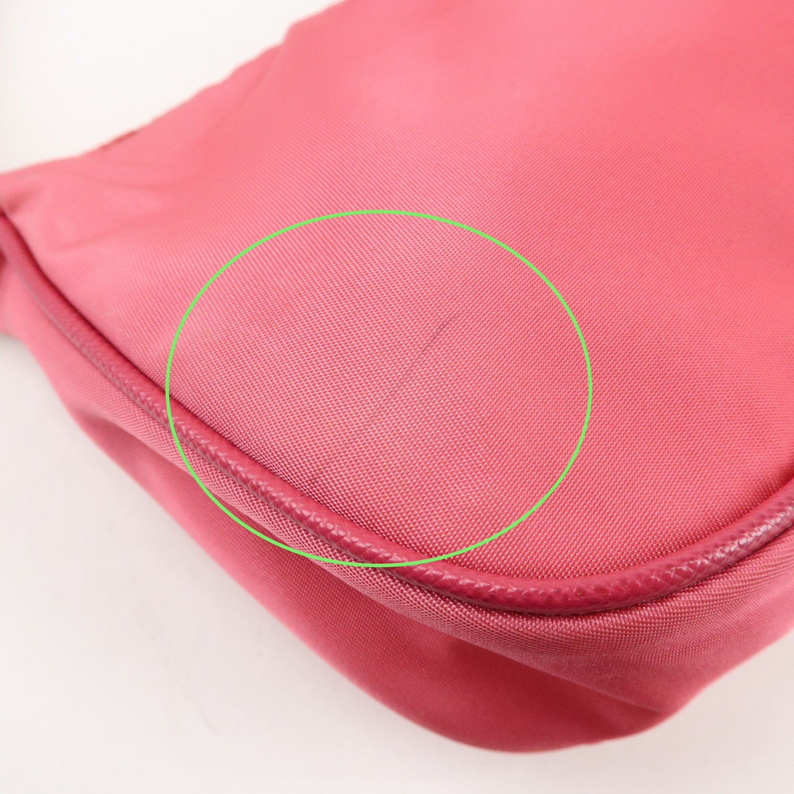 PRADA Nylon Saffiano Leather Shoulder Bag Hand Bag Pink Used