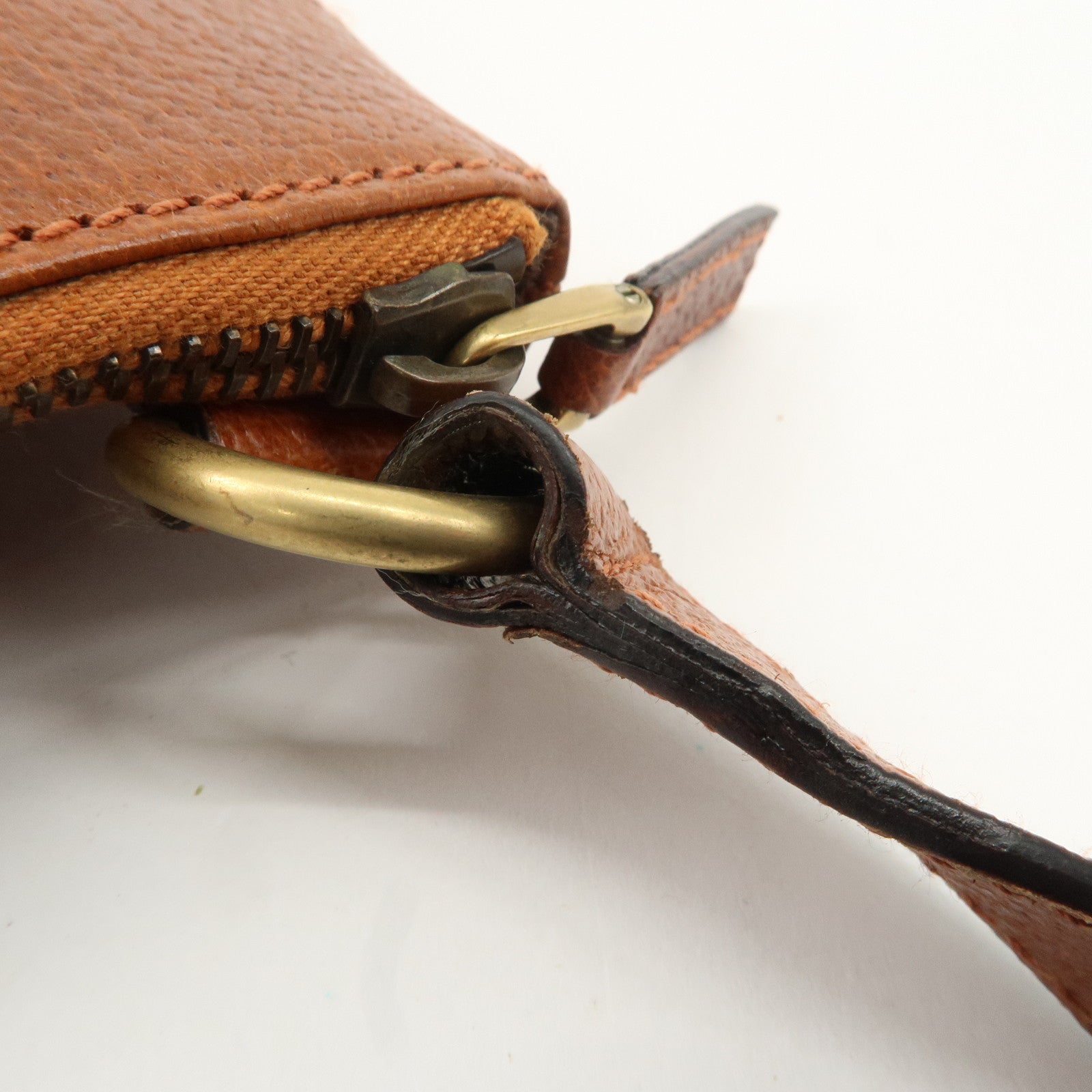 GUCCI GG Canvas Leather Shoulder Bag Brown 120893 Used