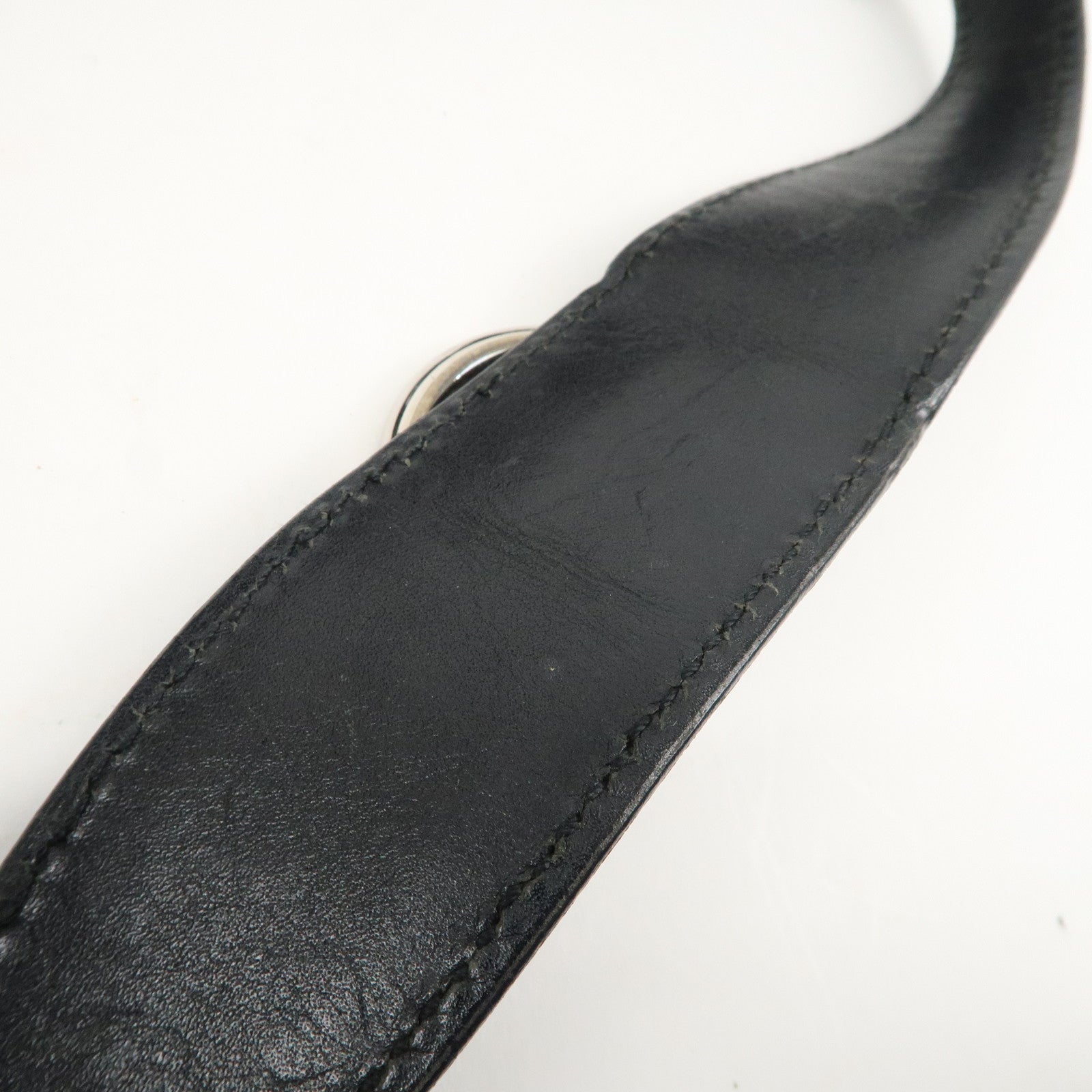 GUCCI Interlocking G Canvas Leather One Shoulder Bag Black 114869 Used