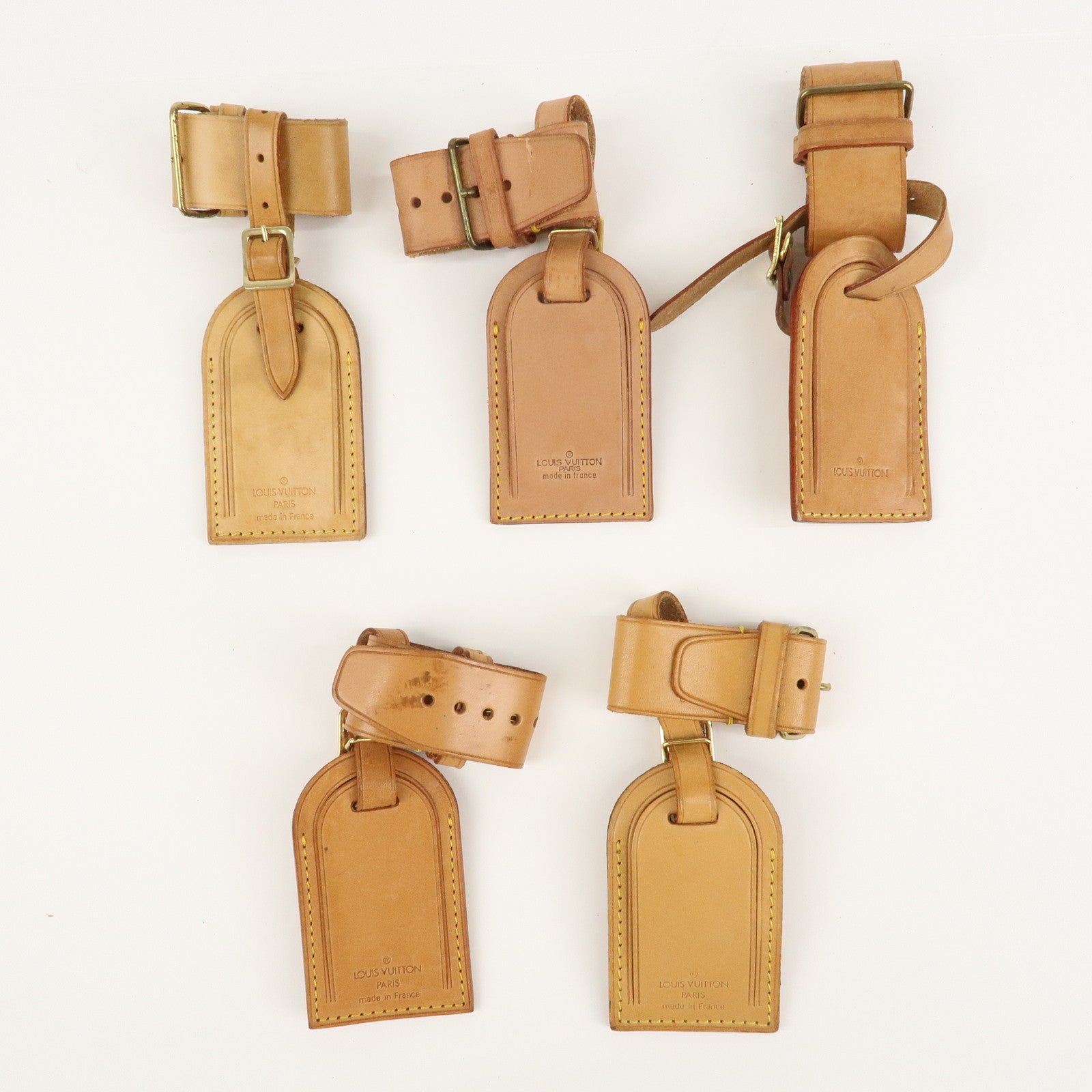 Louis Vuitton Set of 20 Name Tag & Poignet Leather Beige Used