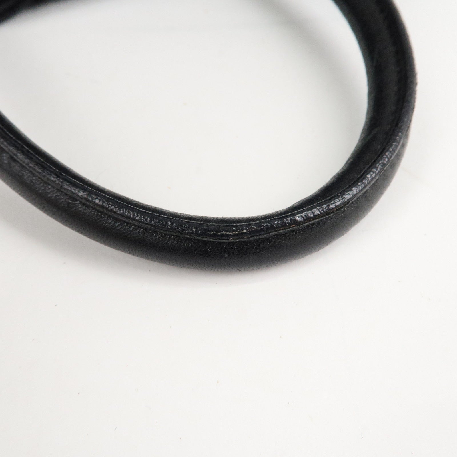 PRADA Nappa Leather Ribbon Tote Bag Hand Bag NERO Black BN1601 Used