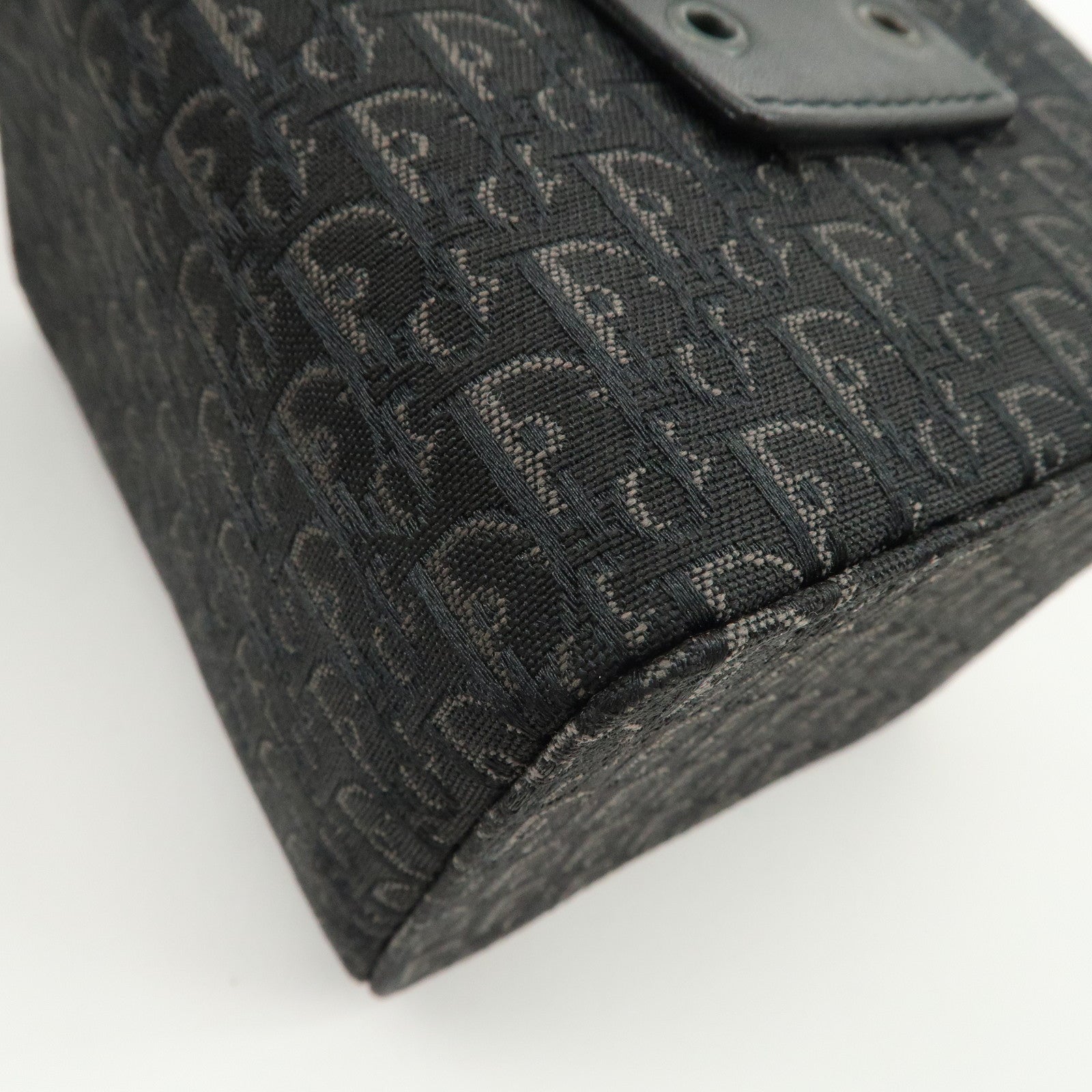 Christian Dior Street Chic Trotter Canvas Leather Vanity Bag Black Used