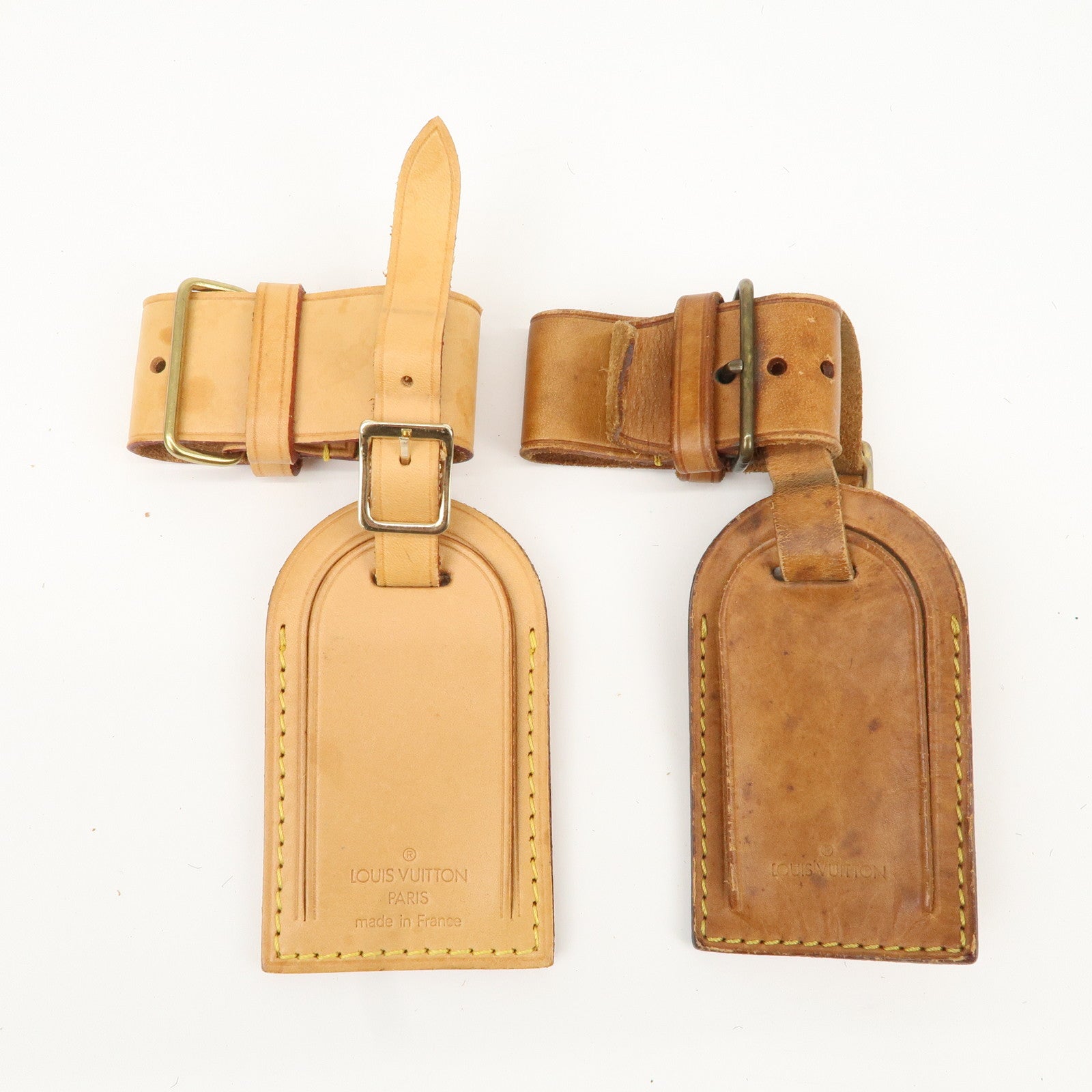 Louis Vuitton Set of 10 Leather Name Tag & Poignet Natural Used