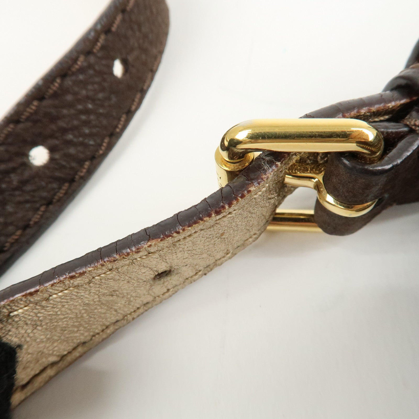 LOEWE Anagram Leather Mini Shoulder Bag Crossbody Bag Brown Used