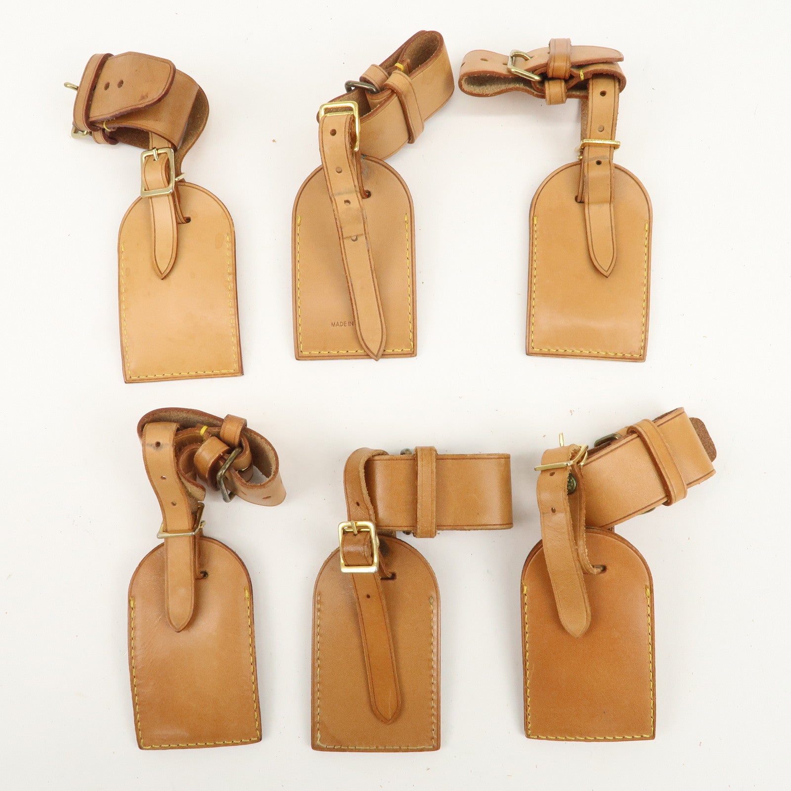 Louis Vuitton Set of 20 Leather Name Tag & Poignet Natural Used