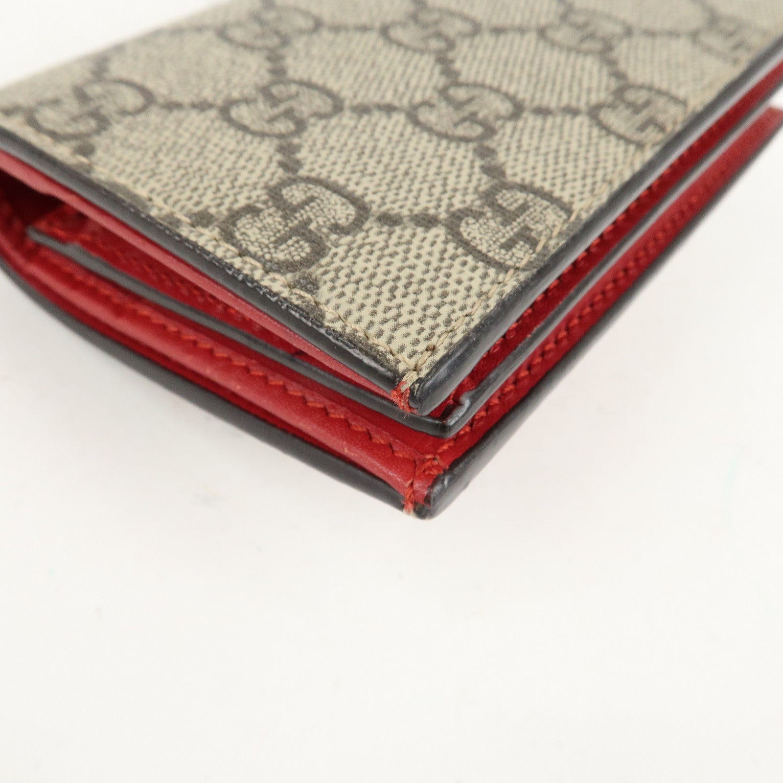 GUCCI Interlocking G GG Supreme Cherry Compact Wallet 476050 Used