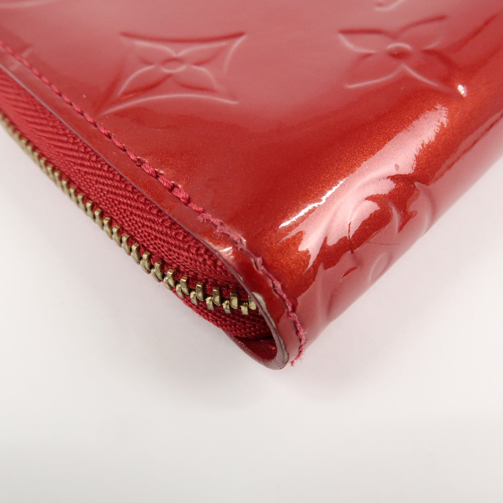 Louis Vuitton Monogram Vernis Zippy Coin Purse M93608 Red Used