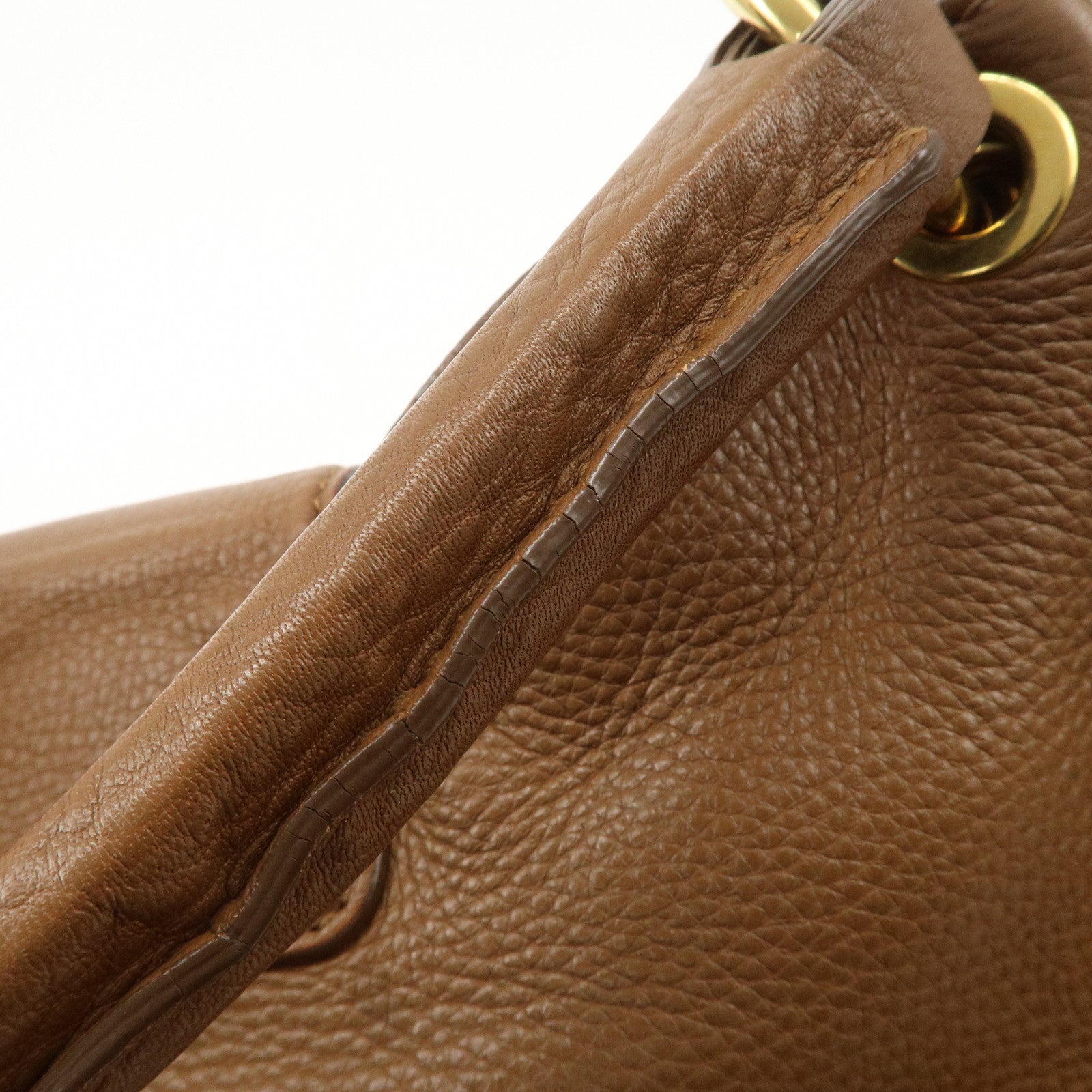 MIU MIU Leather 2WAY Bag Shoulder Bag Brown Used