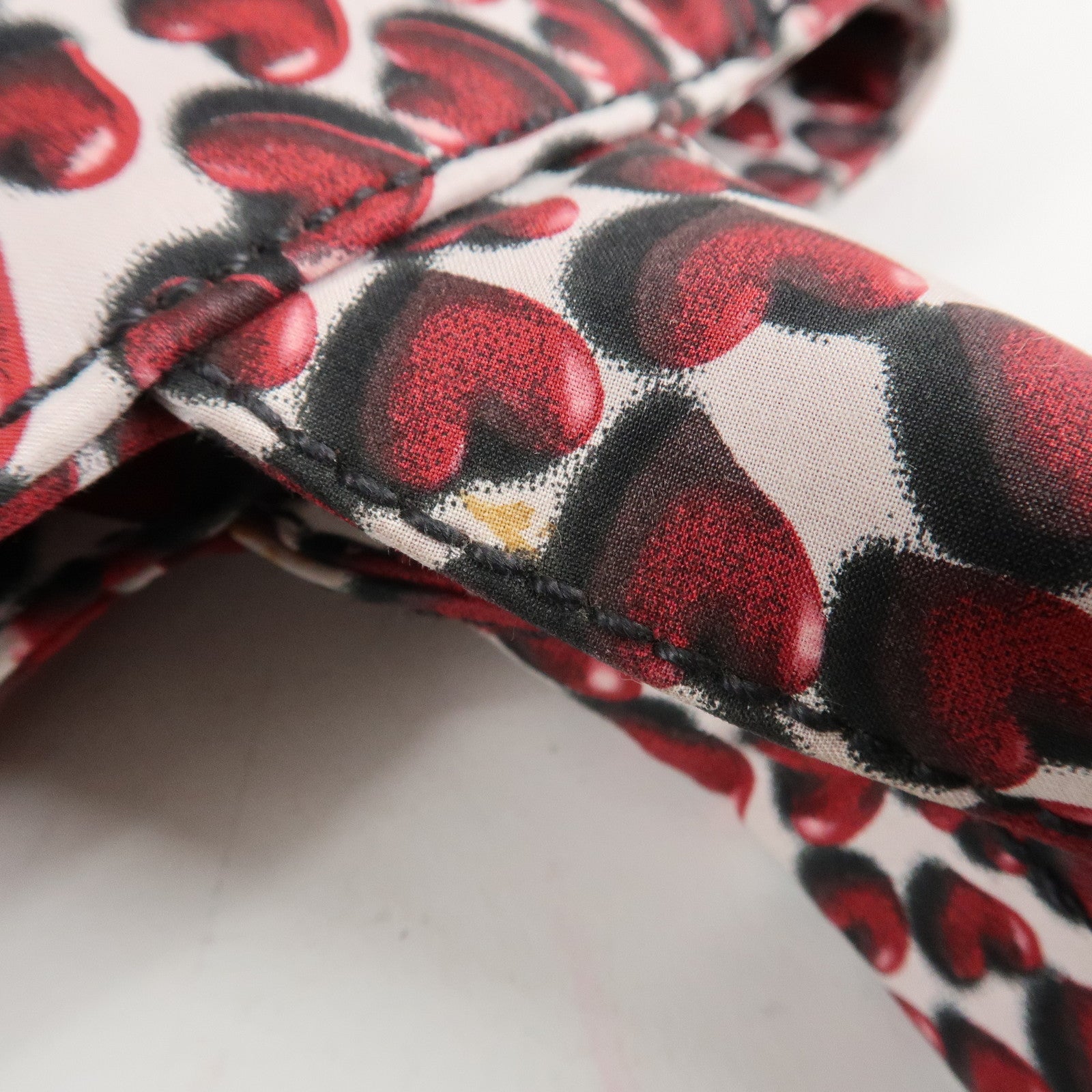 PRADA Canapa Canvas Tote Bag Hand 2Way Bag Red Ivory Gold BN1877 Used