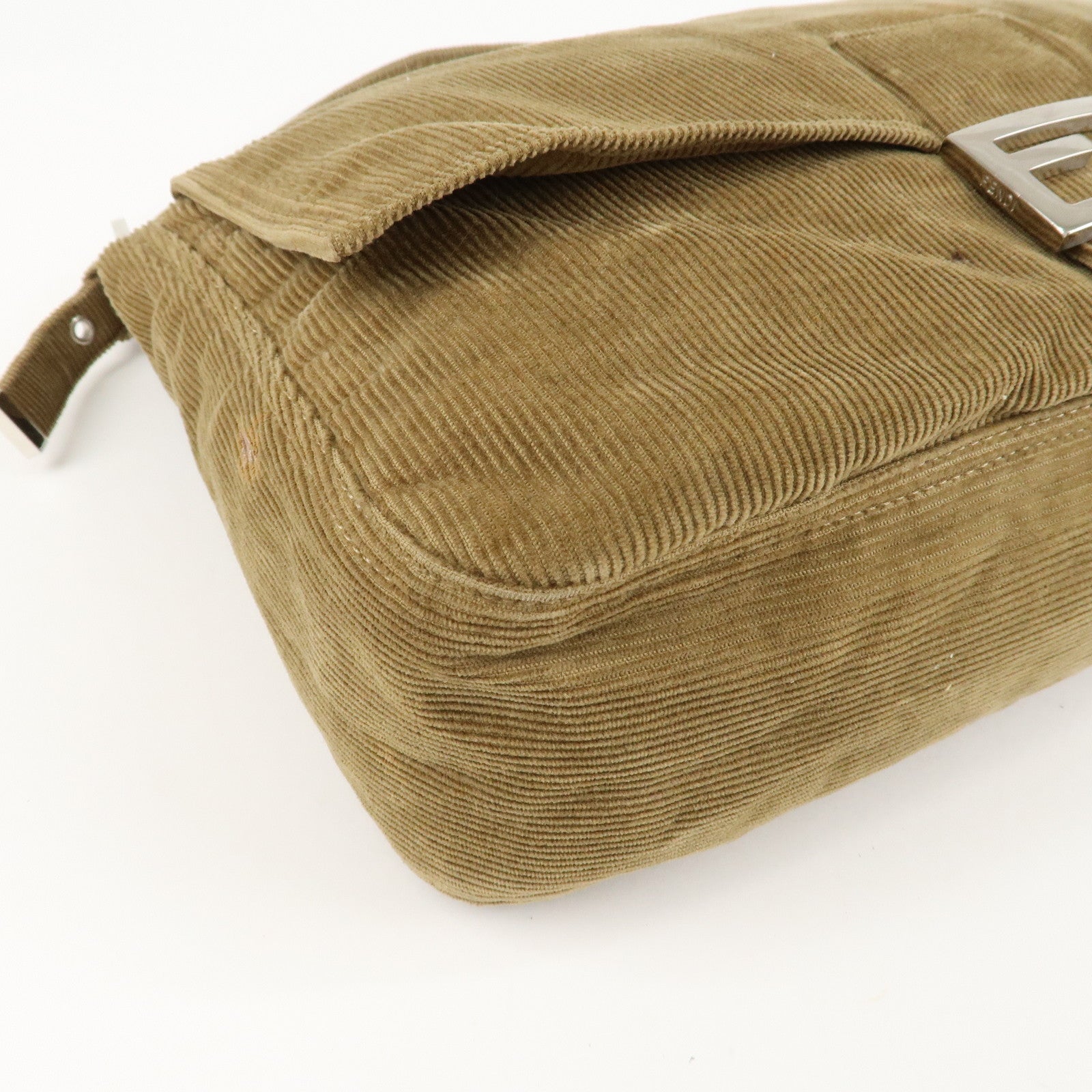 FENDI Corduroy Shoulder Bag Hand Bag Brown Used