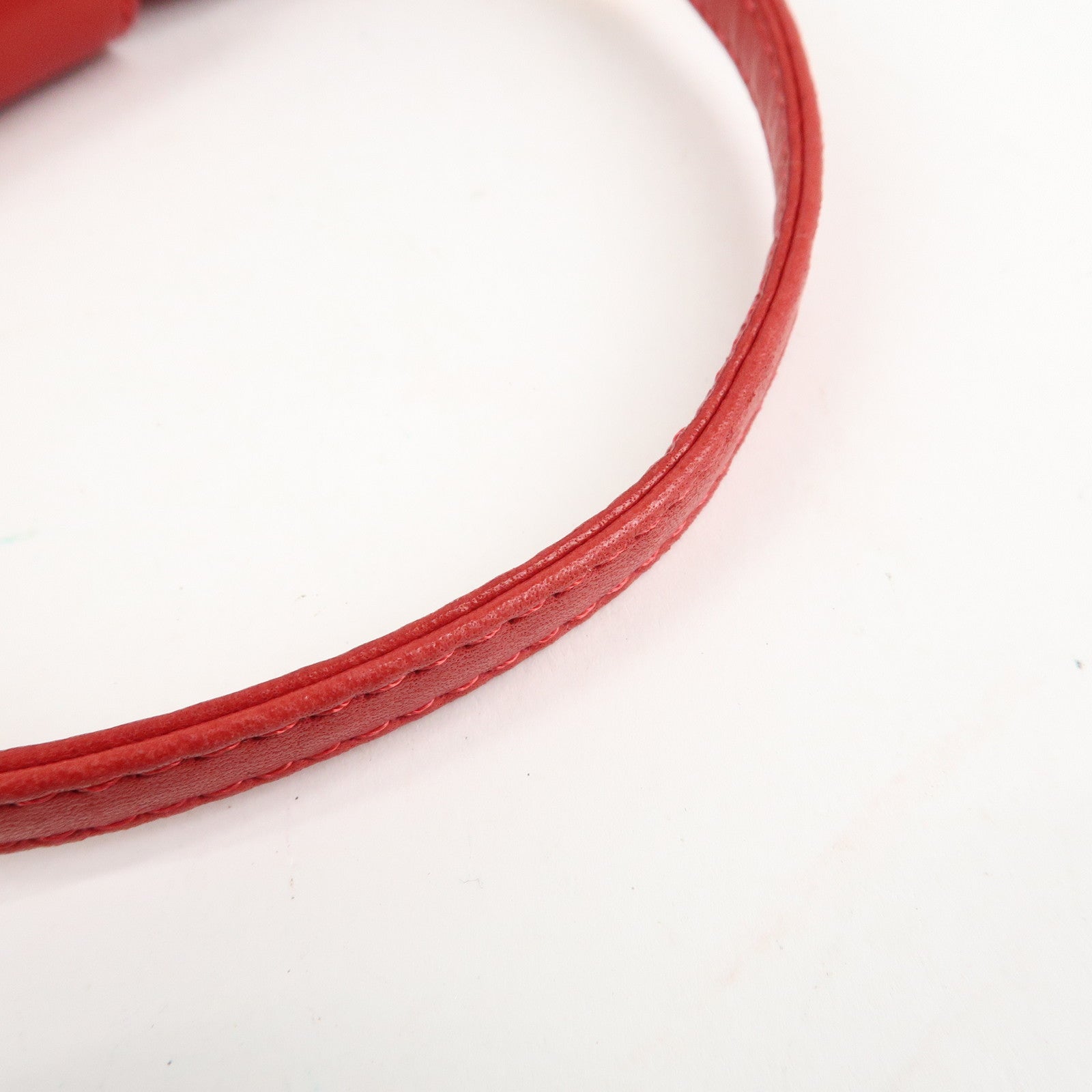 FENDI Suede Leather Mini Croissant Hand Bag Red 26673 Used