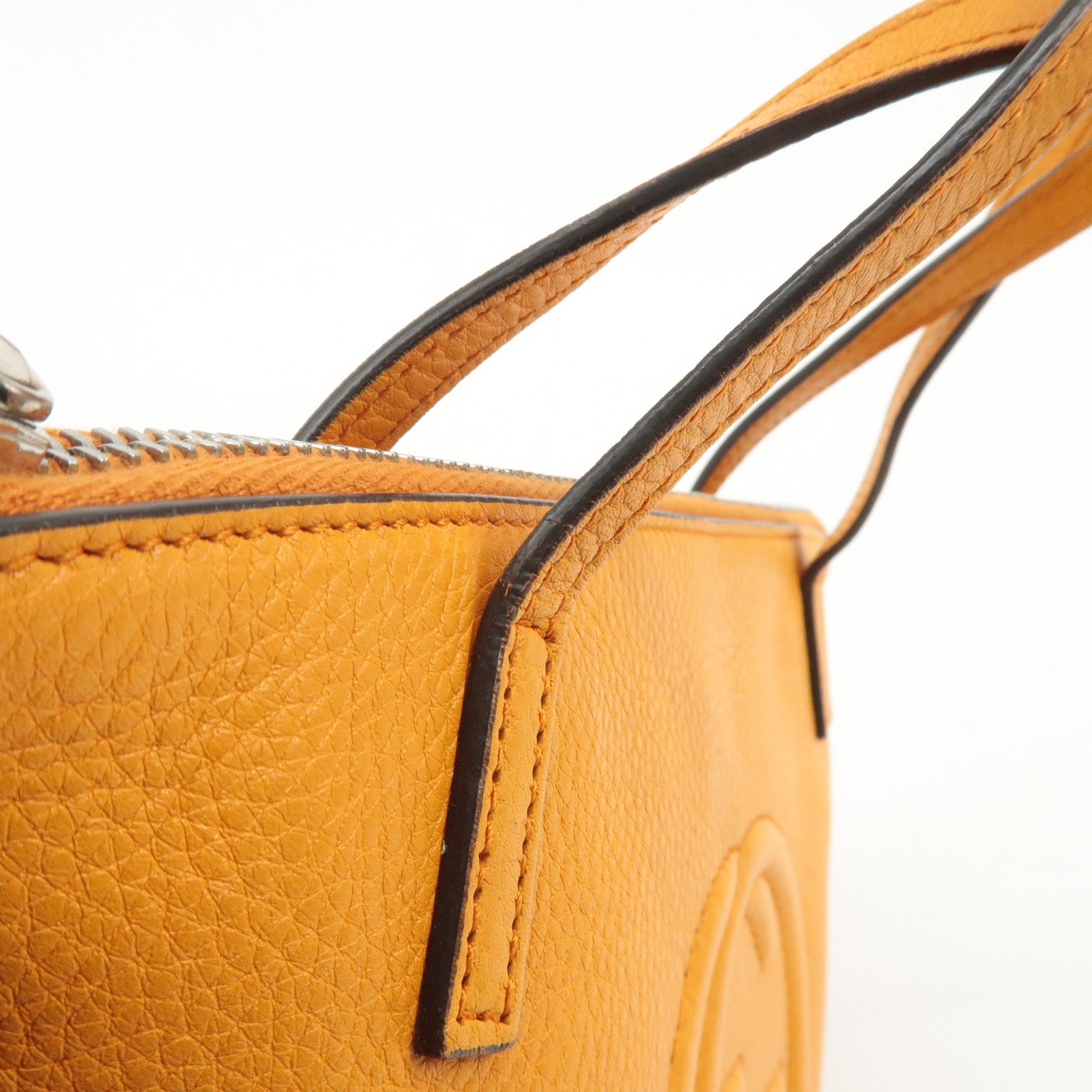 GUCCI Children SOHO Leather Tote Bag Hand Bag Orange 340618 Used