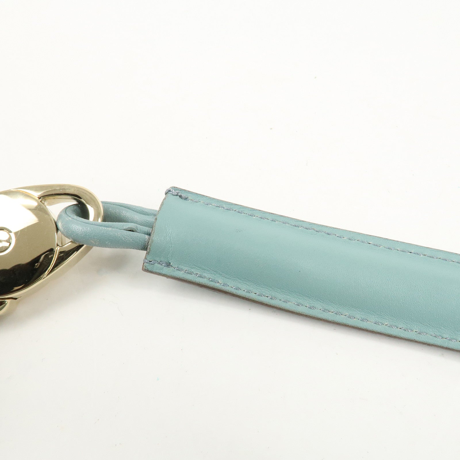 GUCCI Suede Leather Shoulder Bag Hand Bag Light Blue 001.4158 Used