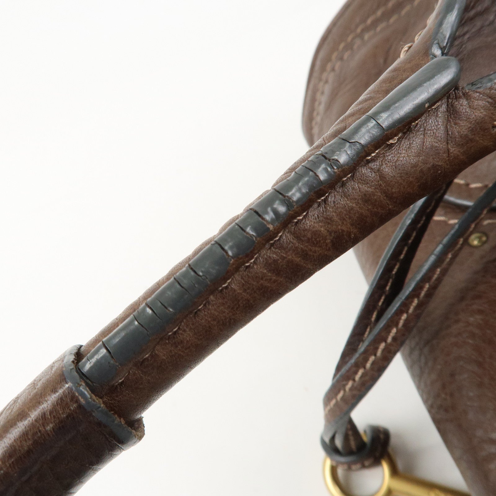 Chloe Paddington Leather Hand Bag Shoulder Bag Medium Brown Used