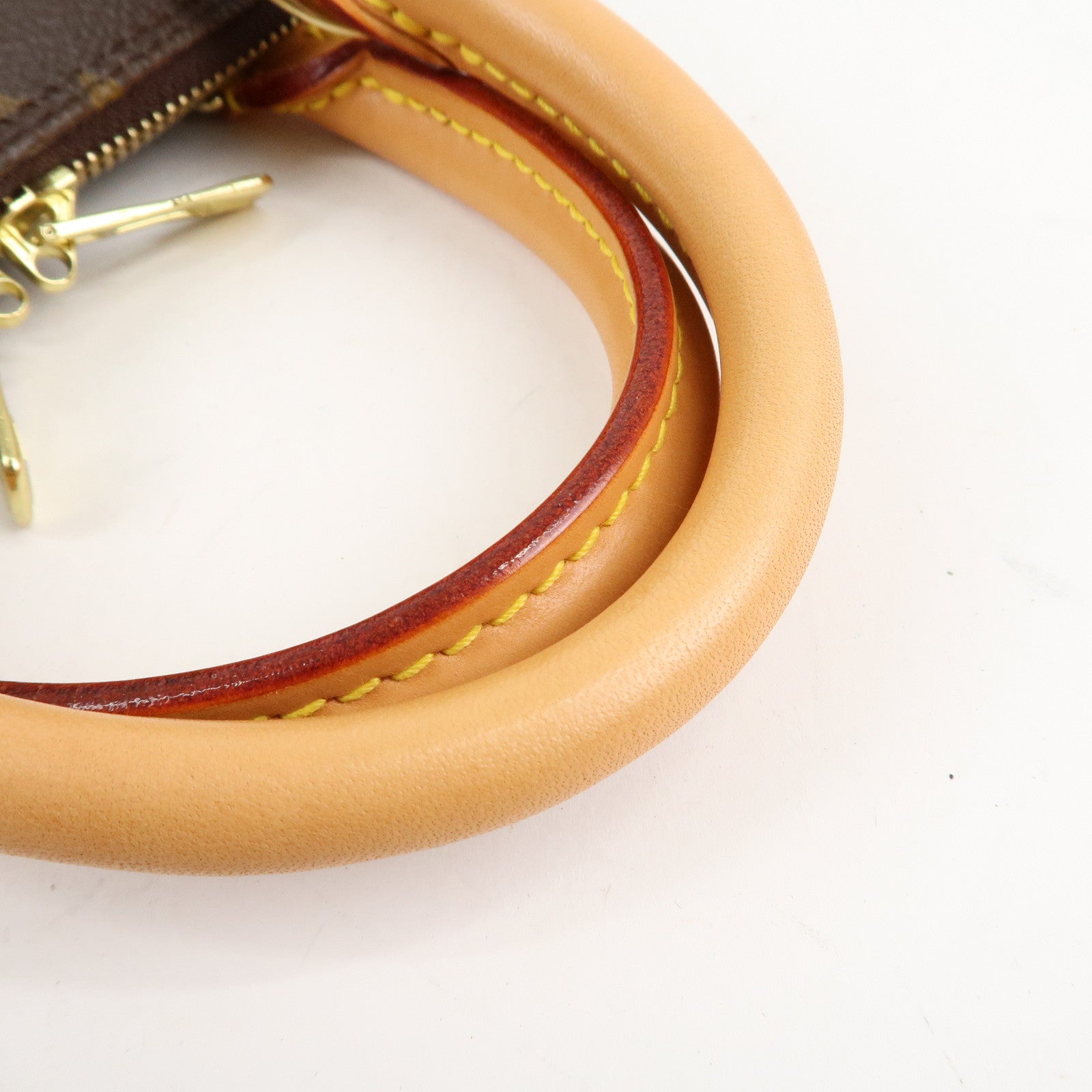 Louis Vuitton Monogram Alma Hand Bag Brown Gold Hardware M51130 Used