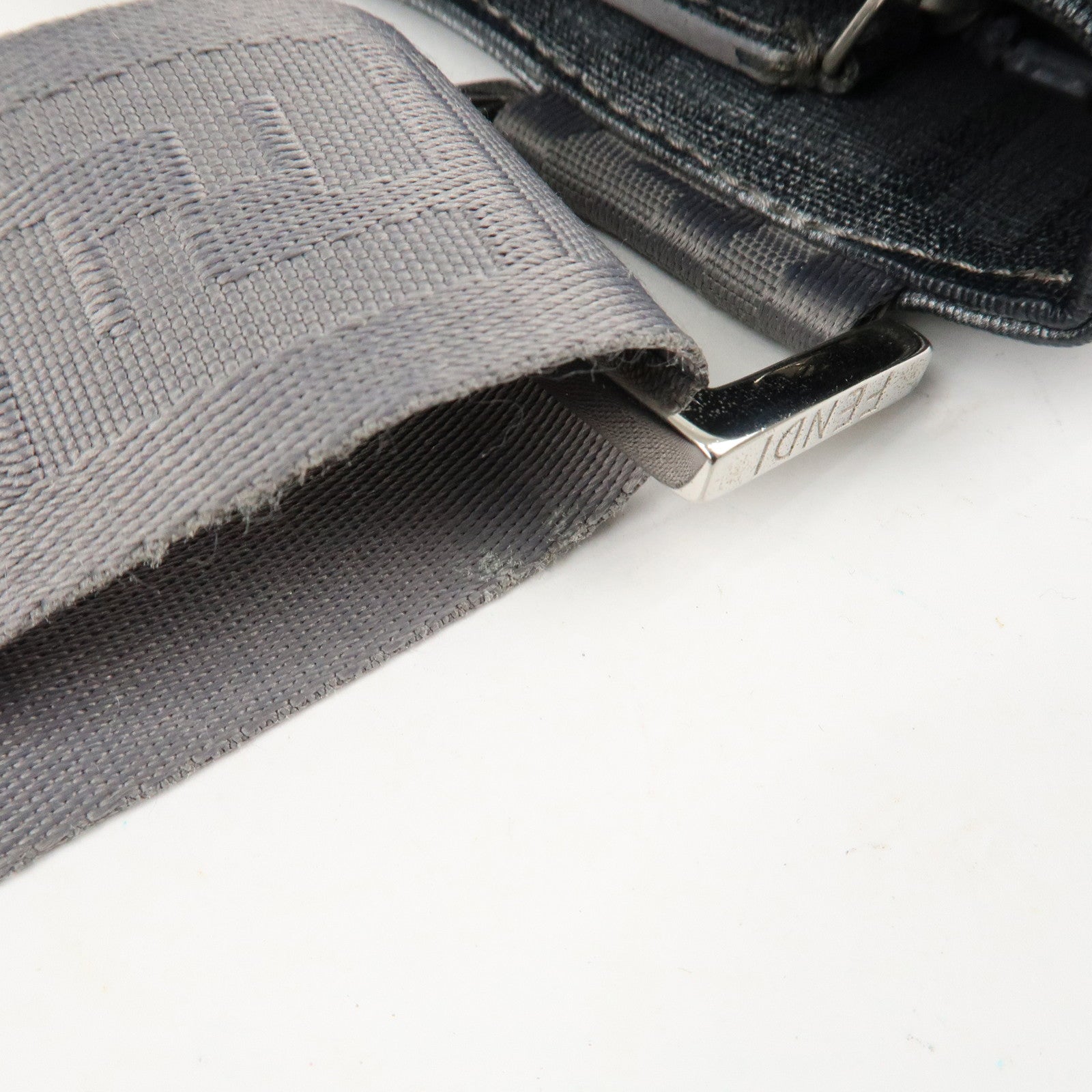 FENDI Zucca PVC Crossbody Bag Shoulder Bag Gray 7VA247 Used