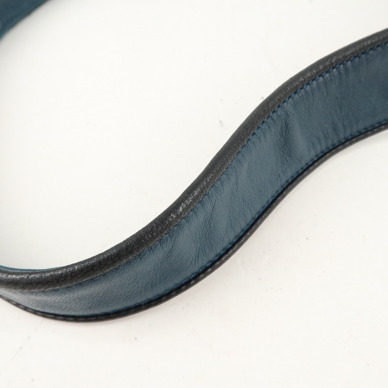 LOEWE Anagram Leather Shoulder Bag Blue Used