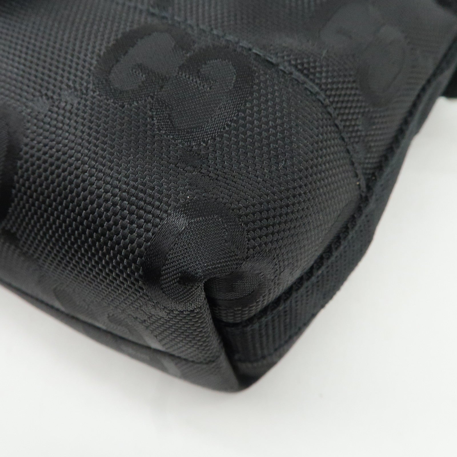 GUCCI Off The Grid GG Nylon Leather Shoulder Crossbody Bag Black Used