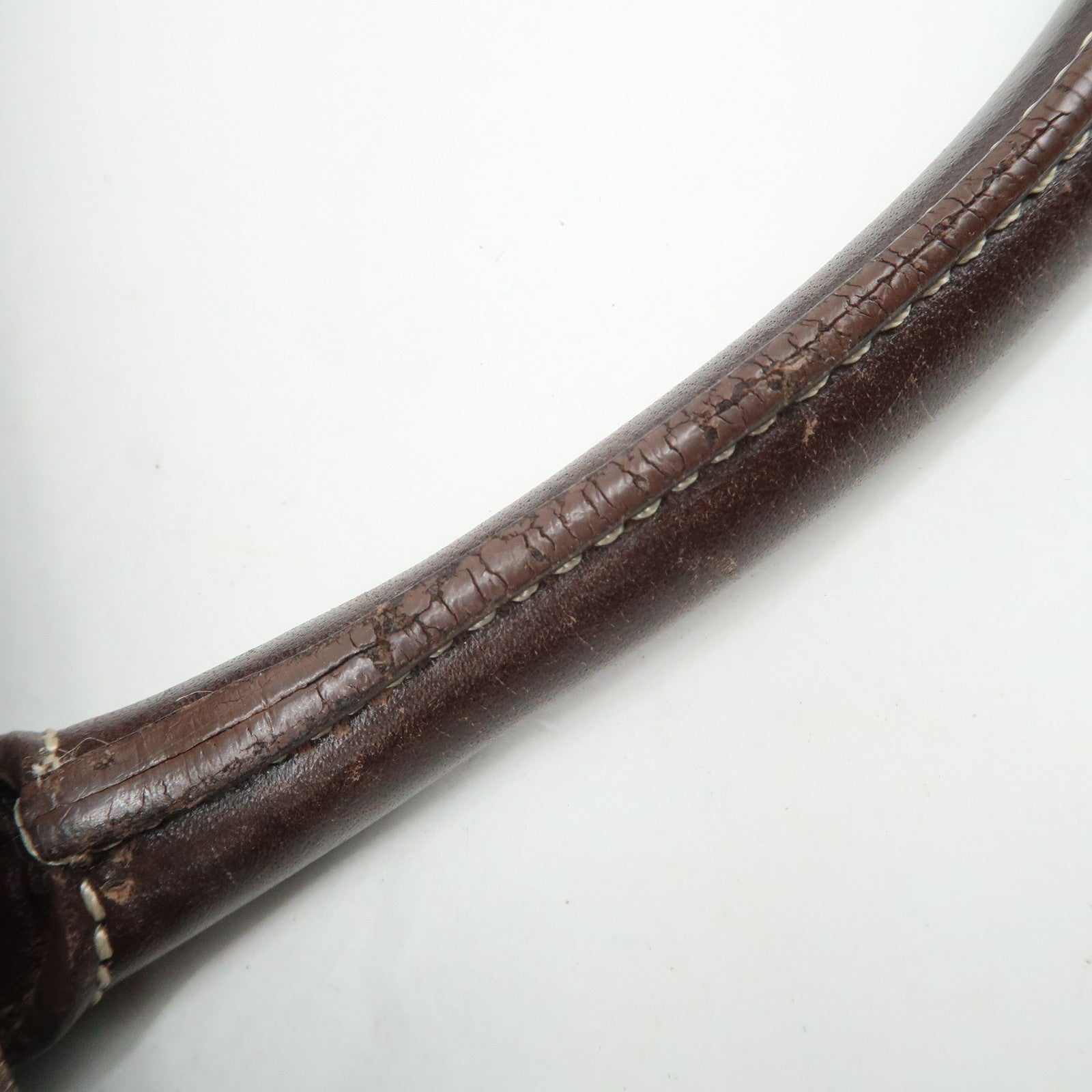 LOEWE Anagram Canvas Leather Tote Bag Blue Brown Used