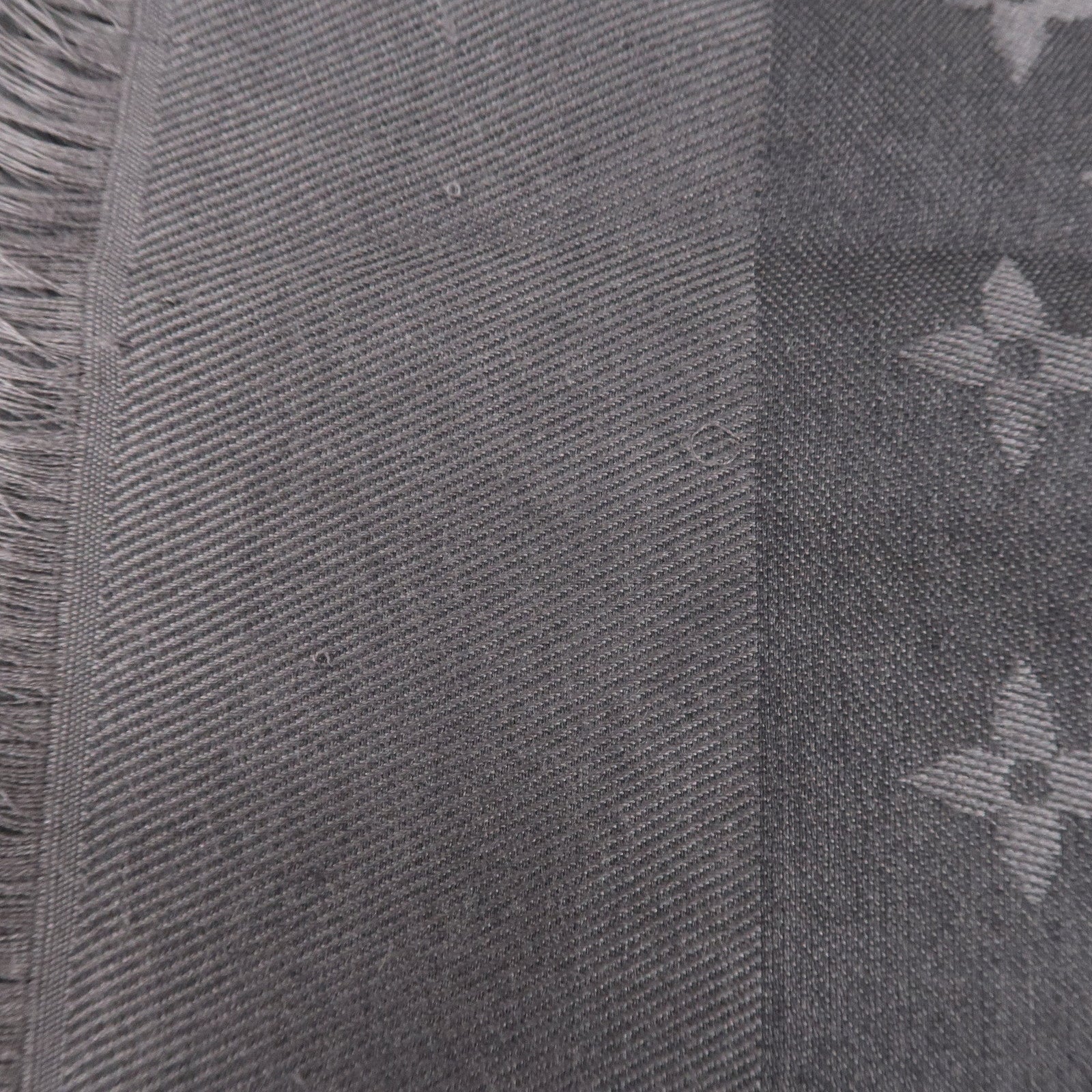 Louis Vuitton Monogram Silk Wool Stole Shawl Gray 402336 Used