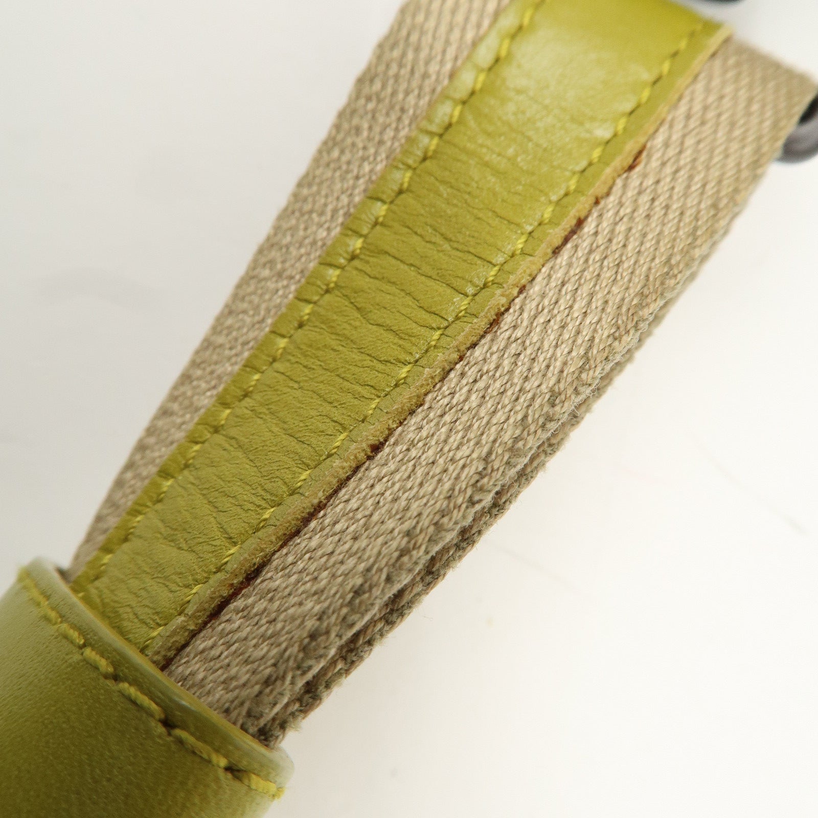 BOTTEGA VENETA Intrecciato Leather Shoulder Bag Yellow Used