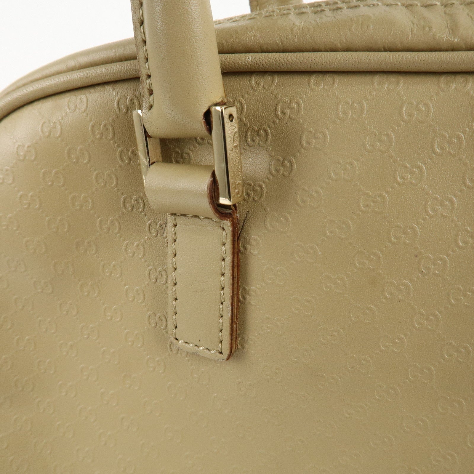 GUCCI Micro Guccissima Leather Hand Bag Beige 000.0852.2123 Used