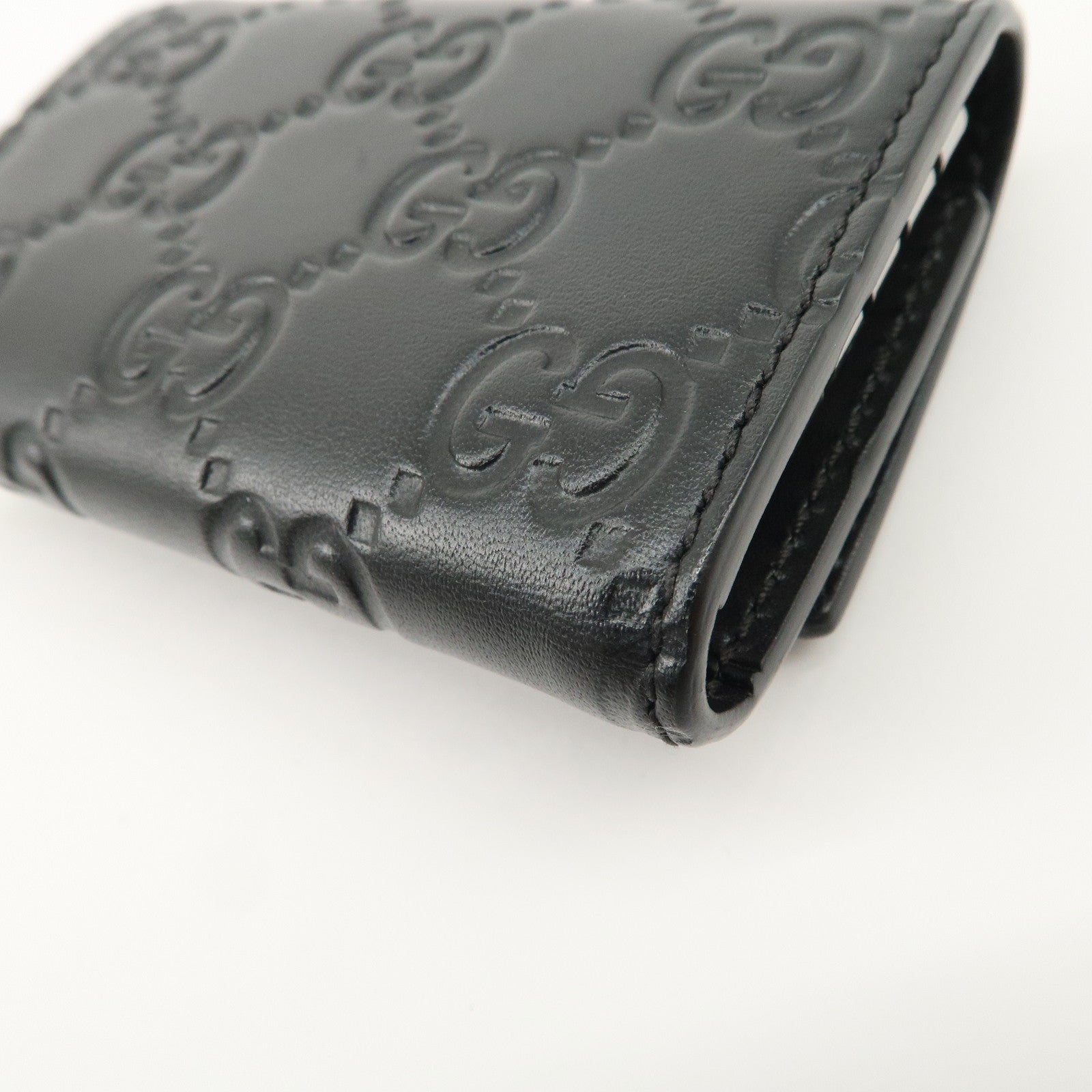 GUCCI Guccissima Leather 6 Rings Key Case Key Holder Black 779824 Used