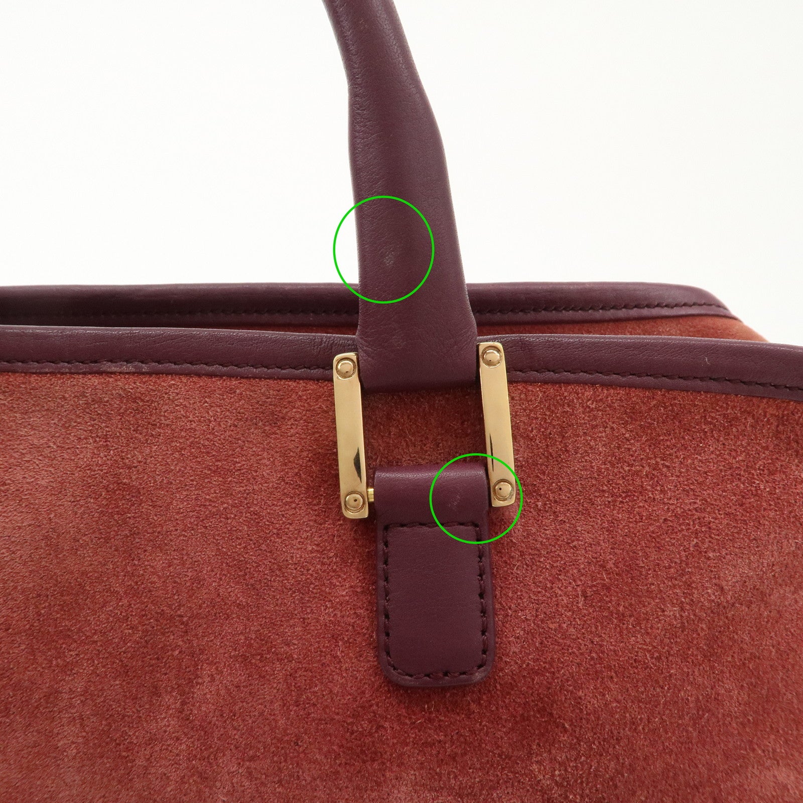 LOEWE Anagram Suede Leather Amazona 32 Hand Bag Pink Purple Used