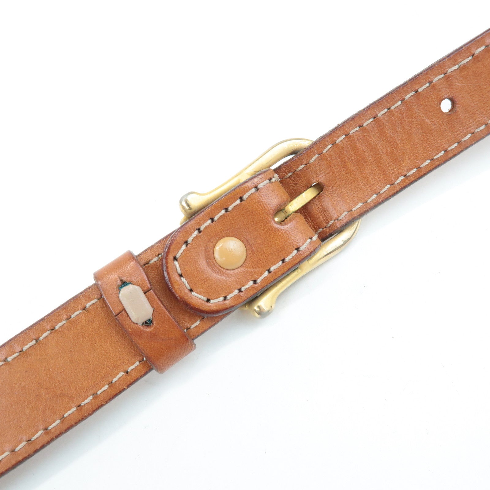 CELINE Macadam PVC Leather Shoulder Bag Beige Brown Used