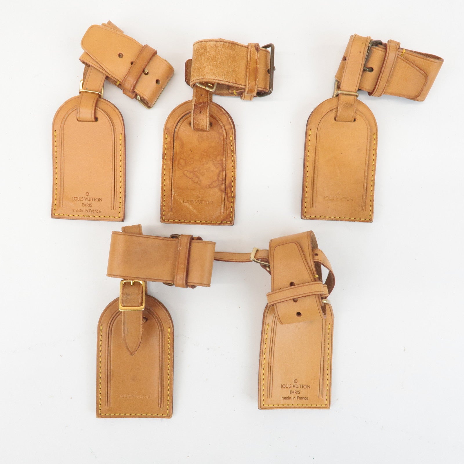 Louis Vuitton Set of 20 Leather Name Tag & Poignet Natural Used