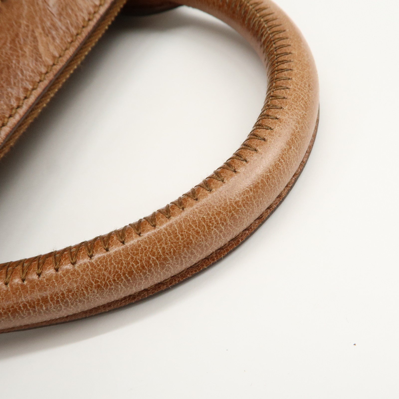 MIU MIU Leather 2Way Bag Shoulder Bag Hand Bag Brown Used