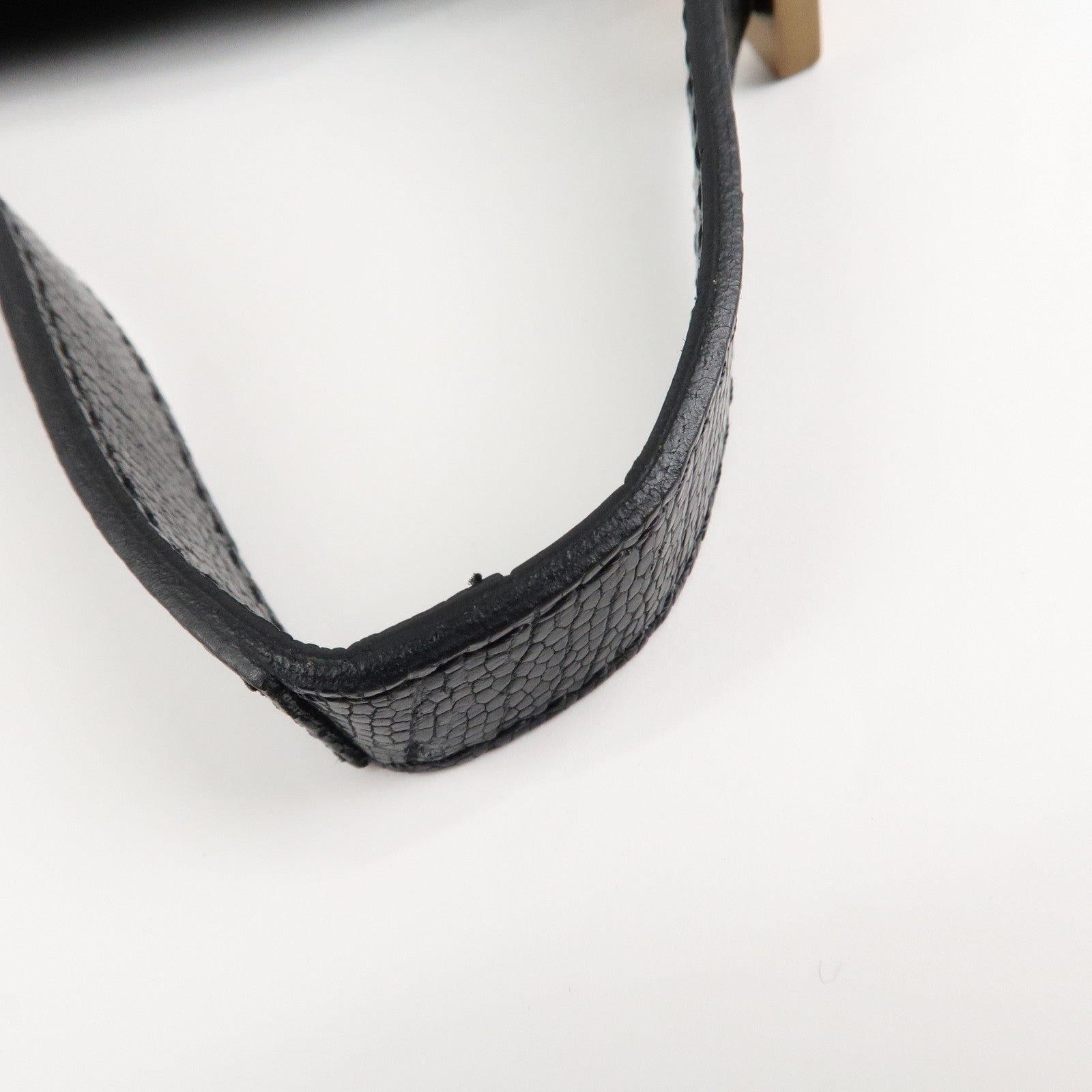 FENDI Mamma Baguette Polyester Leather Shoulder Bag Black 8BR000 Used