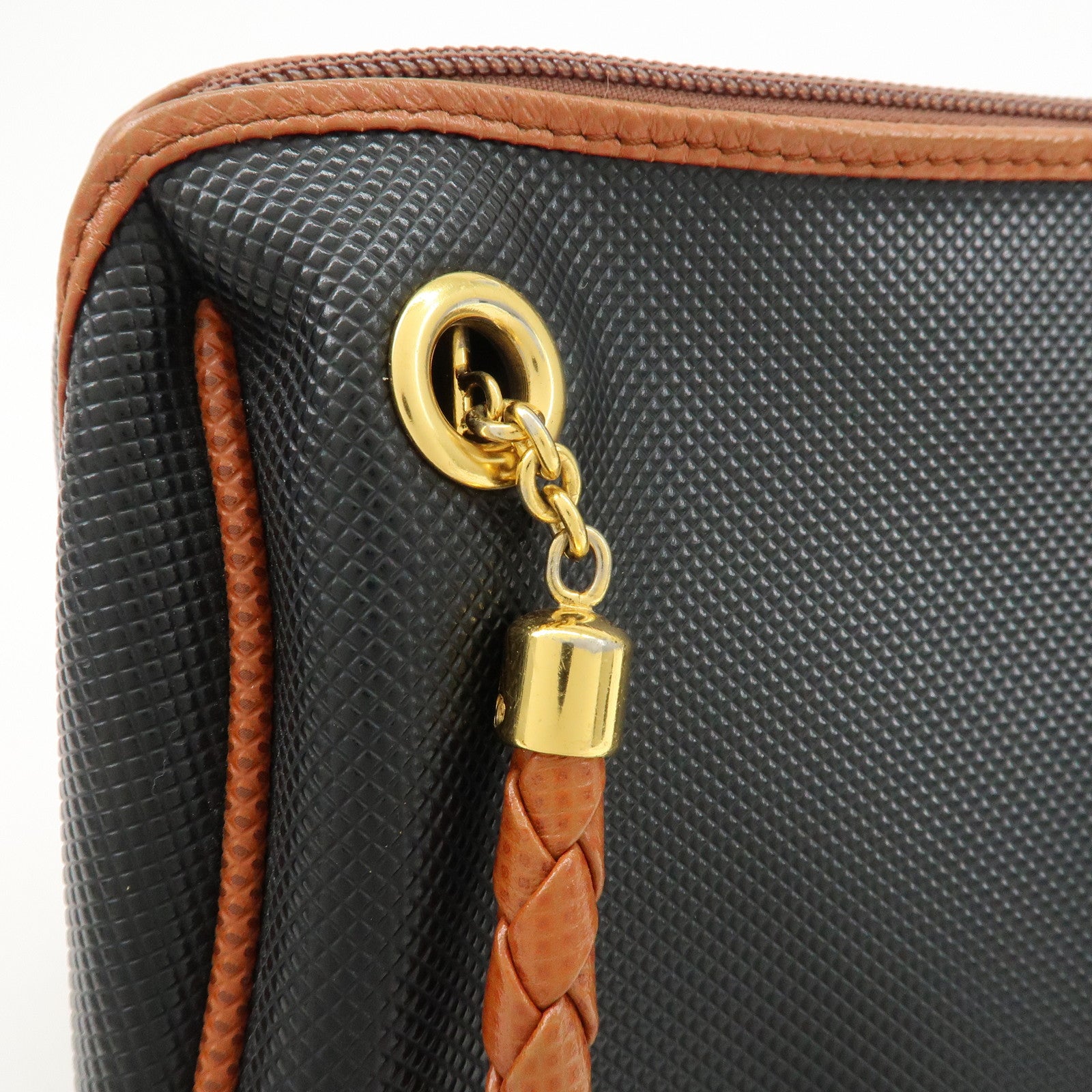 BOTTEGA VENETA Intrecciato PVC Leather Marco Polo Tassel Hand Bag Used