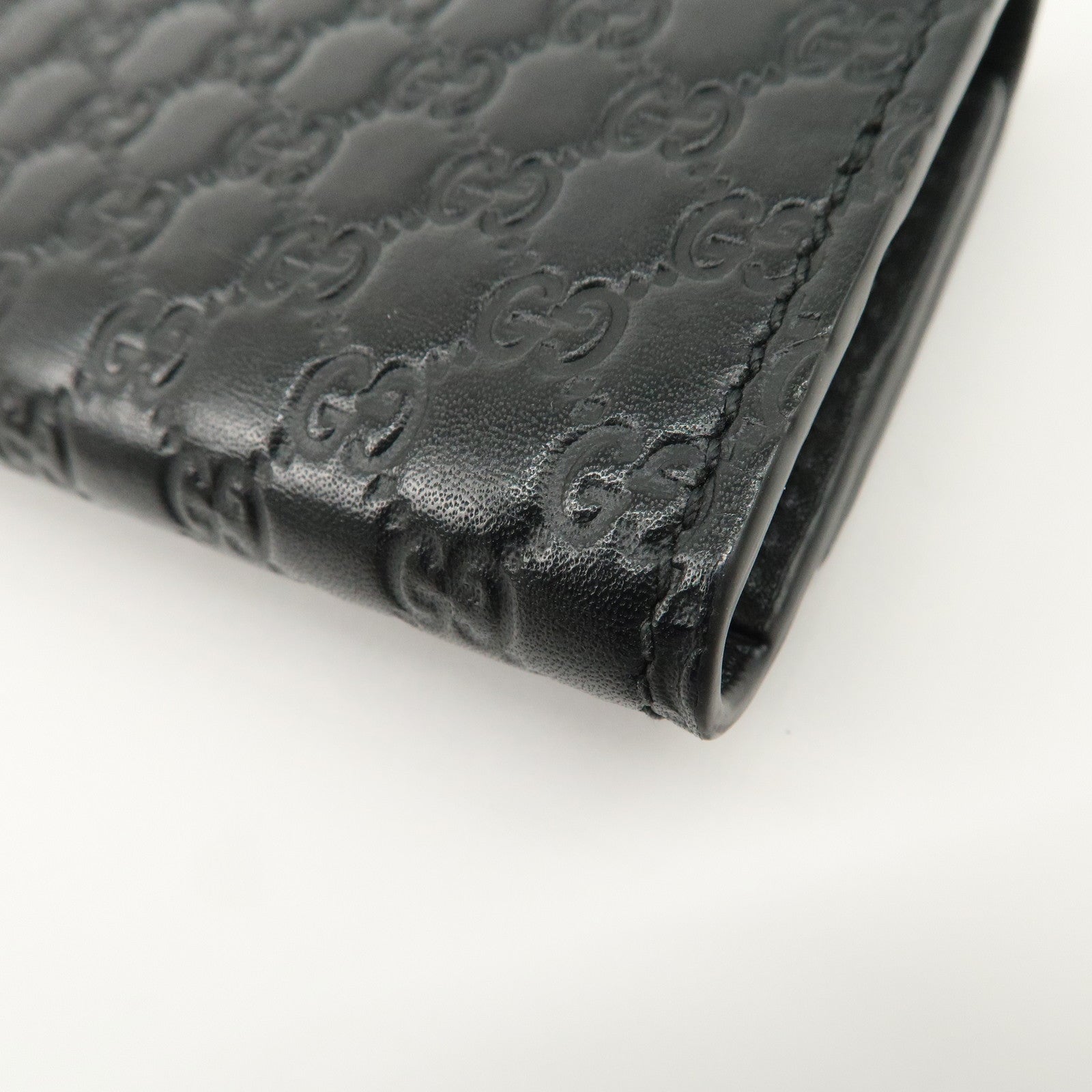 GUCCI Micro Guccissima Leather 6 Rings Key Case Black 150402 Used