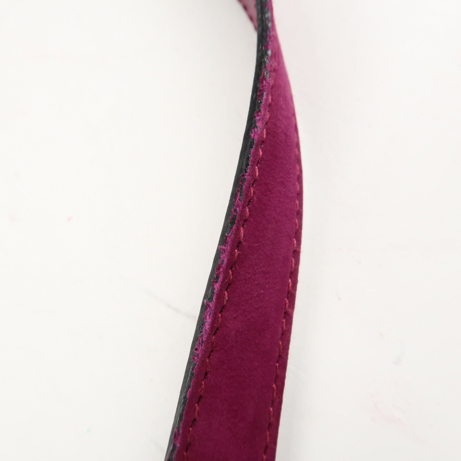 Ferragamo Vara Ribbon Suede Leather Shoulder Bag Purple Used