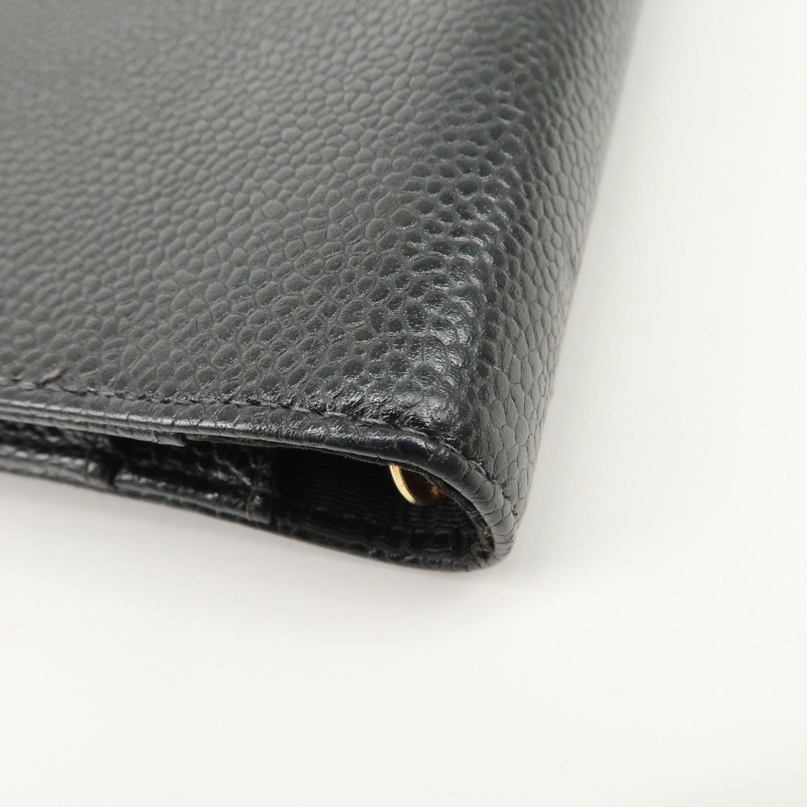 CHANEL Caviar Skin COCO Mark Planner Cover Black Used