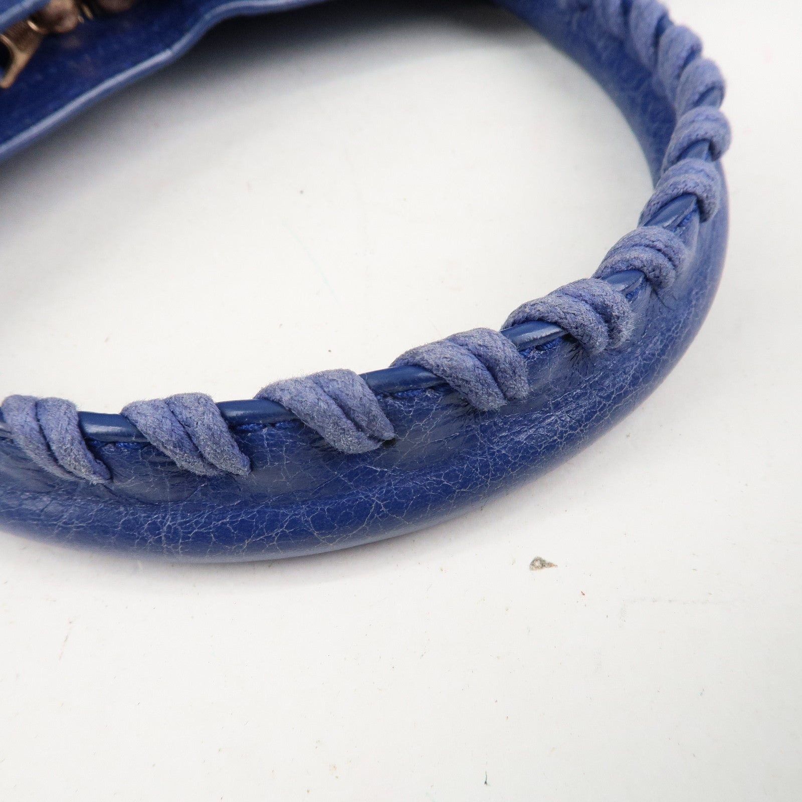 BALENCIAGA The Giant City Leather 2Way Hand Bag Blue 281770 Used