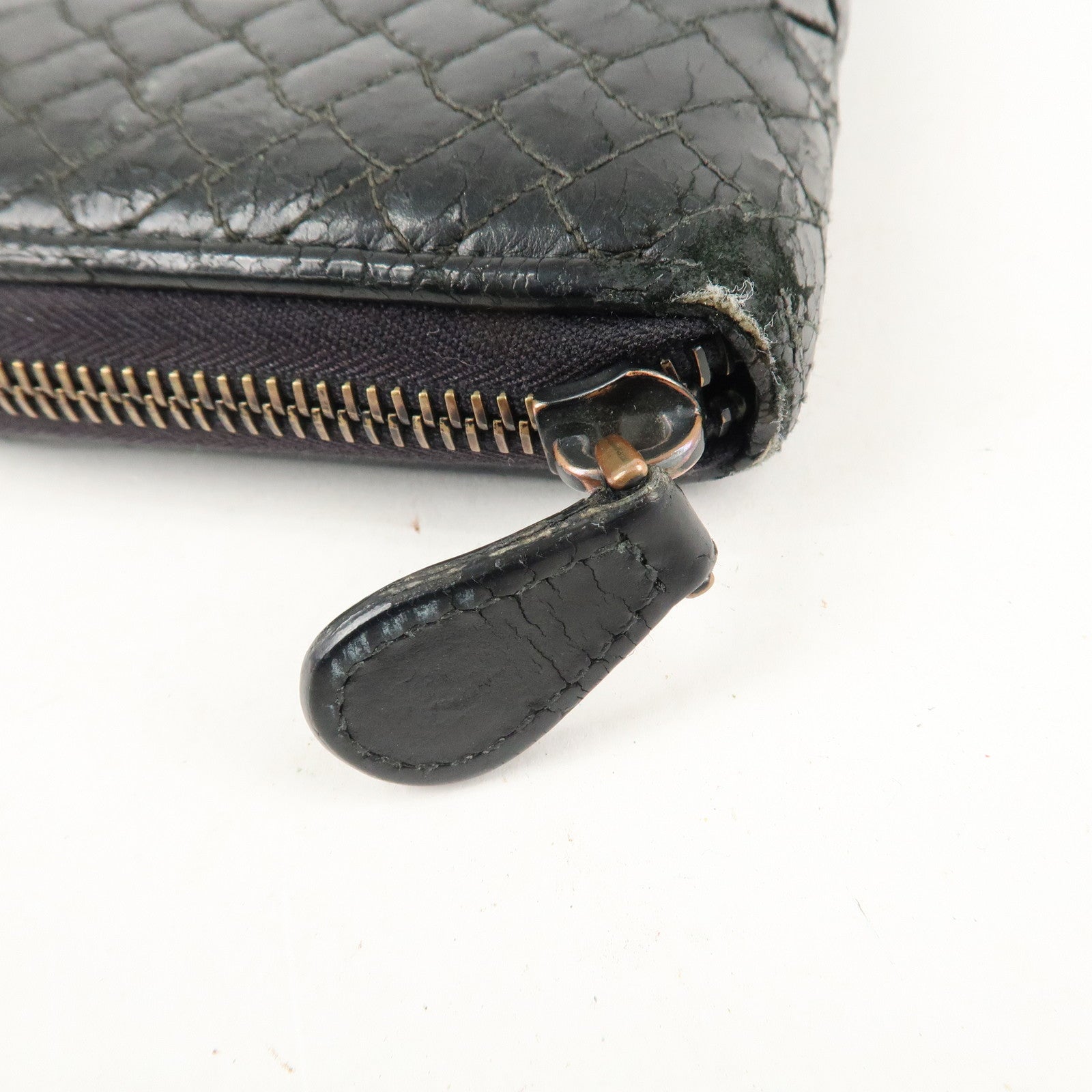 BOTTEGA VENETA Set of 2 Intrecciato Leather Zip Around Wallet Used